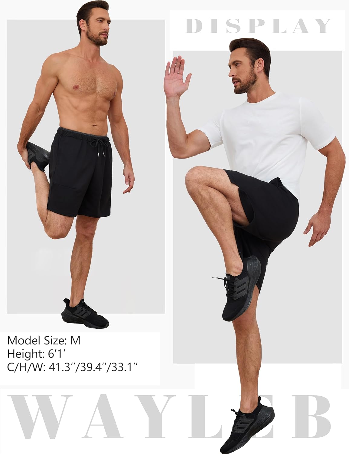 Detalle de Wayleb Pantaloncini da Uomo Sportivi in Cotone con Tasche – Comfort, stile e versatilità