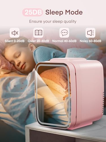 Detalle de FOHERE Mini Fridge for Bedrooms: 5L Portable Skincare Fridge and Beverage Cooler
