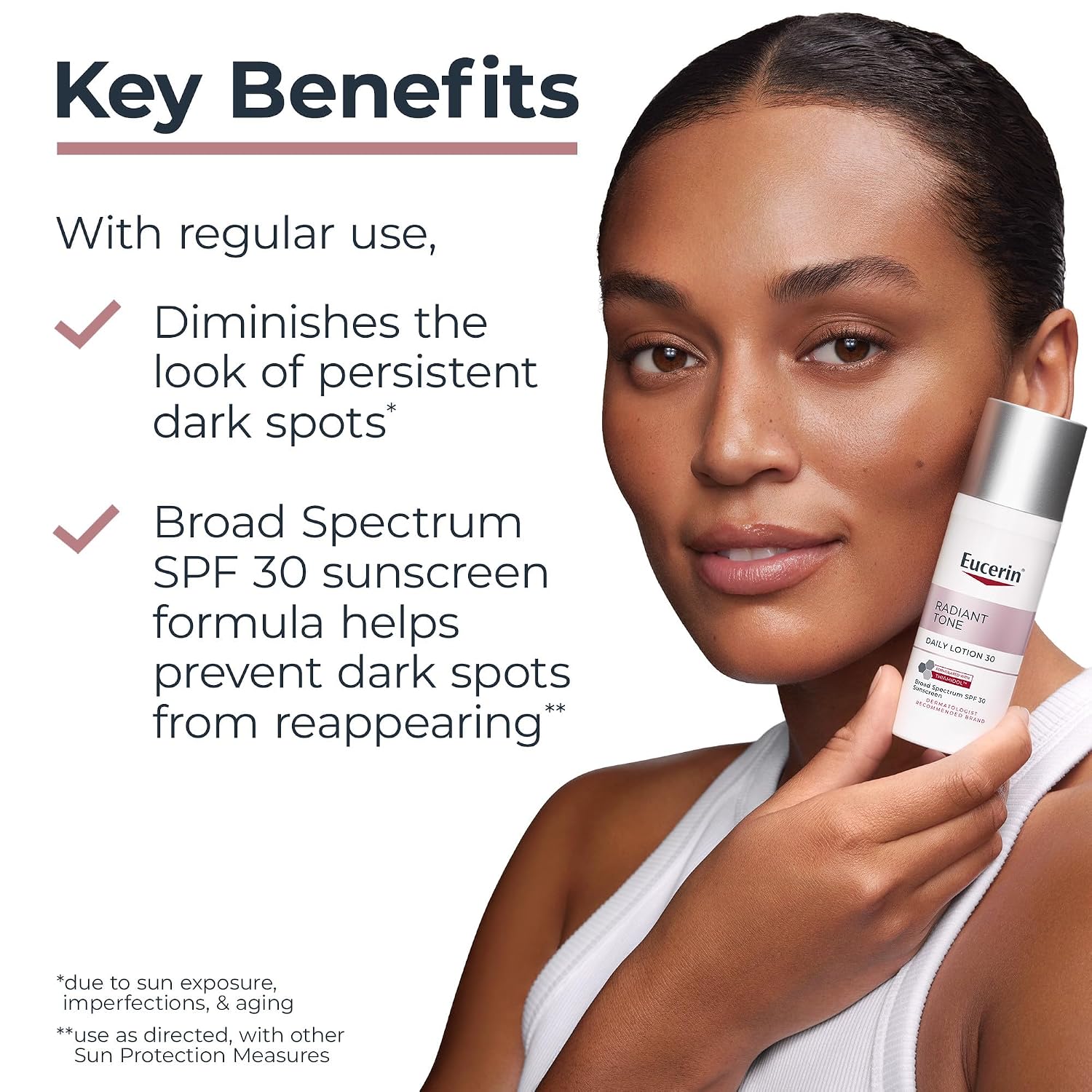 Detalle de Eucerin Radiant Tone Daily Face Lotion with SPF 30 (Thiamidol) Dark Spot Corrector, All Skin Types, 1.7 fl oz