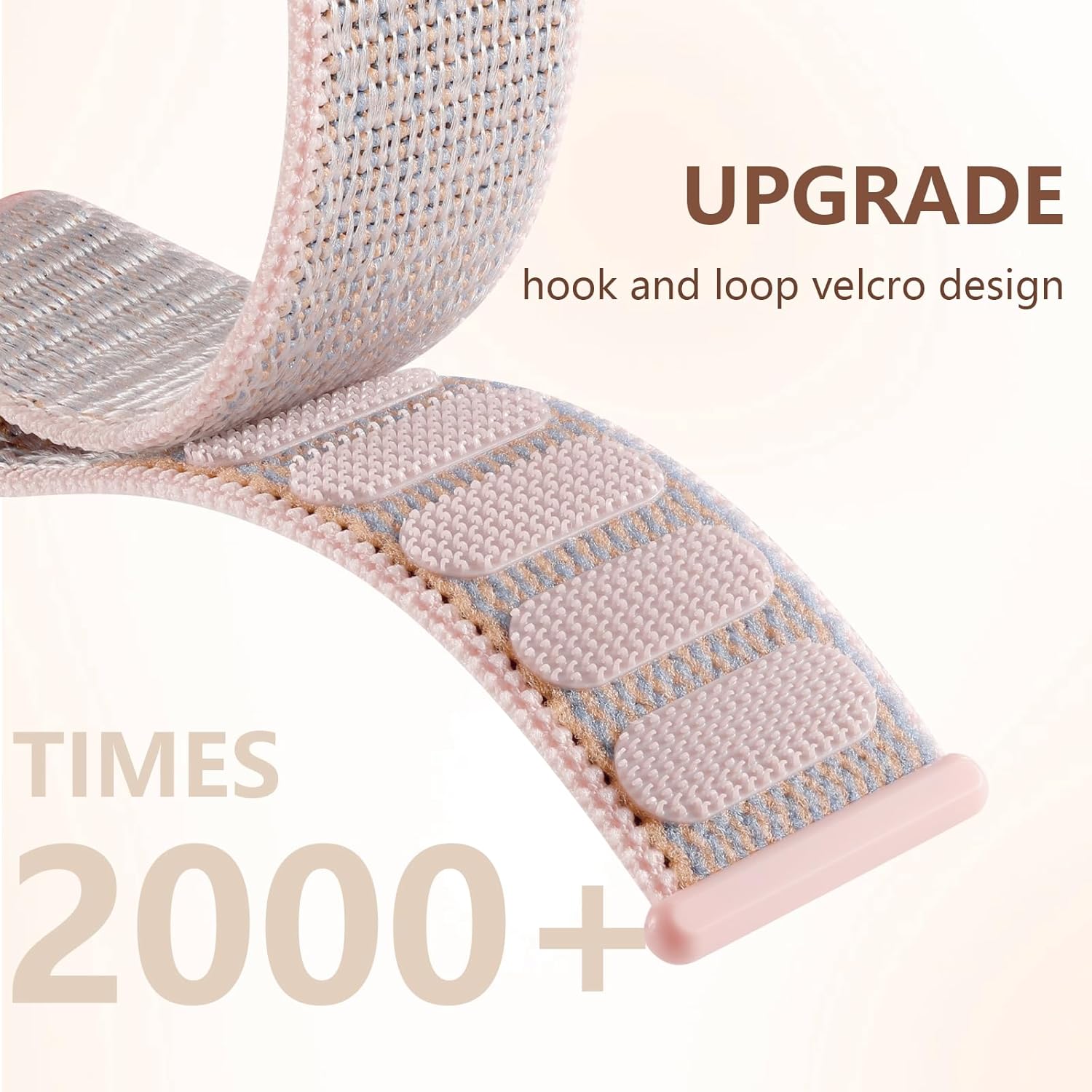 Thumbnail 3 de CeMiKa Nylon Loop Strap for Apple Watch (40mm/41mm/38mm/42mm) – Pink Sand soft breathable sports band