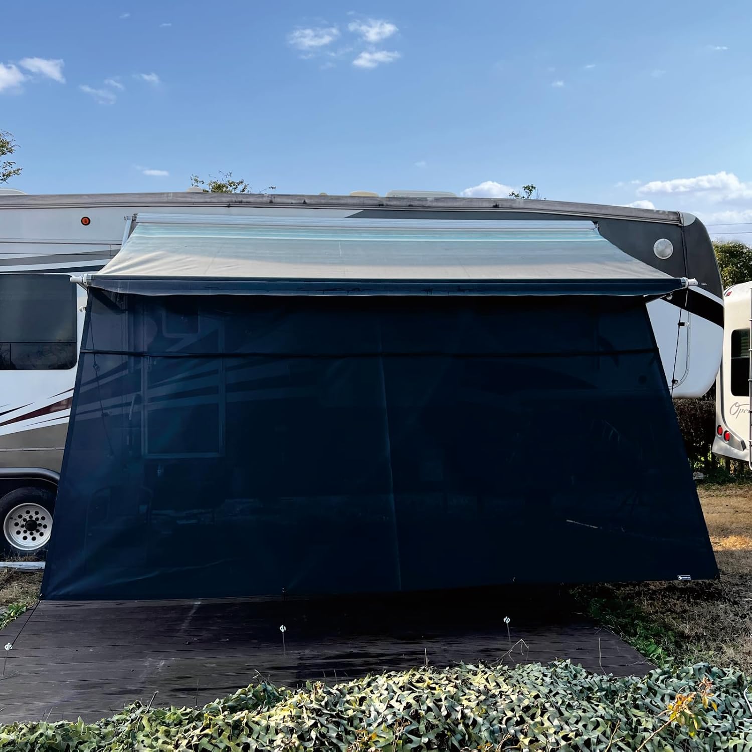 Detalle de SHADEPLUS RV Awning Sun Shade Screen 8'x14'3'': Privacy Mesh for 15' Awnings