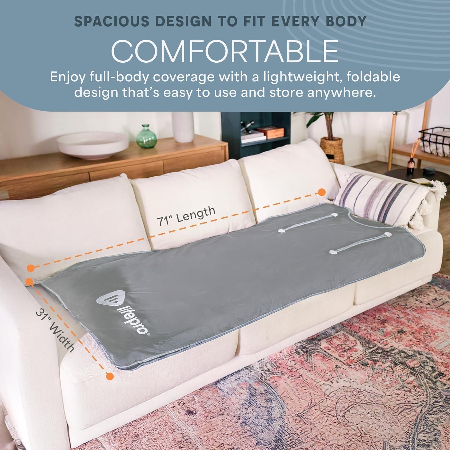 Detalle 1 de Lifepro infrared sauna blanket with PU and Oxford fabric