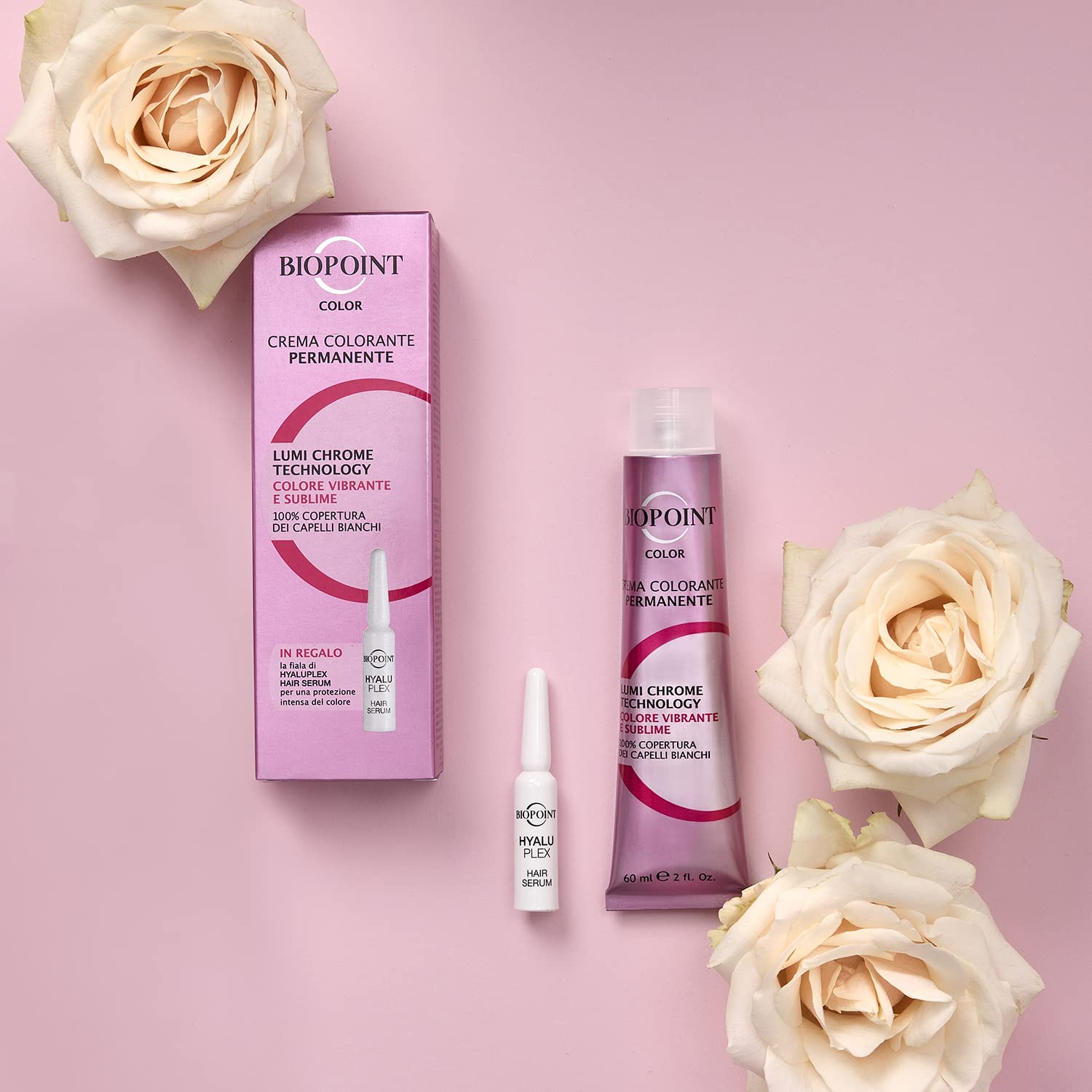 Detalle de Biopoint Permanente Farbcreme 60 ml + Hyaluplex Hair Serum 3 ml – 7,43 mittelblond vergoldet