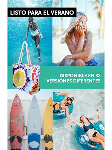 Thumbnail 4 de DonDon Bolso de playa grande impermeable con cremallera Aquarelle Life