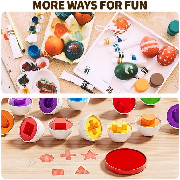 Thumbnail 5 de JUKUDAHU Matched Eggs Toddler Toys: Shape & Color Sorting Eggs for Ages 1–4