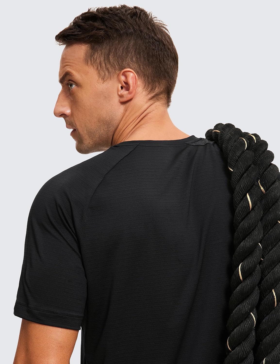 Detalle 2 de T-shirt de sport léger CRZ YOGA pour homme à séchage rapide (manches raglan, coupe classique)
