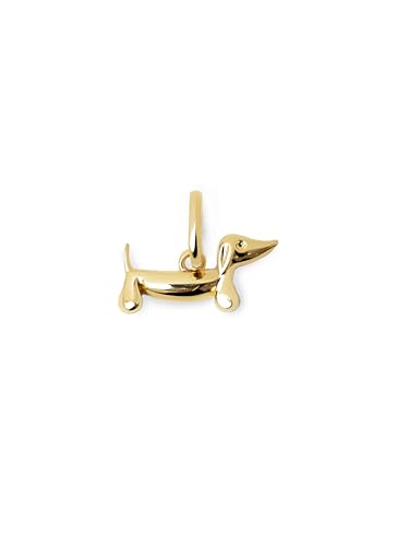 Detalle de SINGULARU Charm Mini Teckel Enamel Amarillo – Latón con baño de oro 18kt