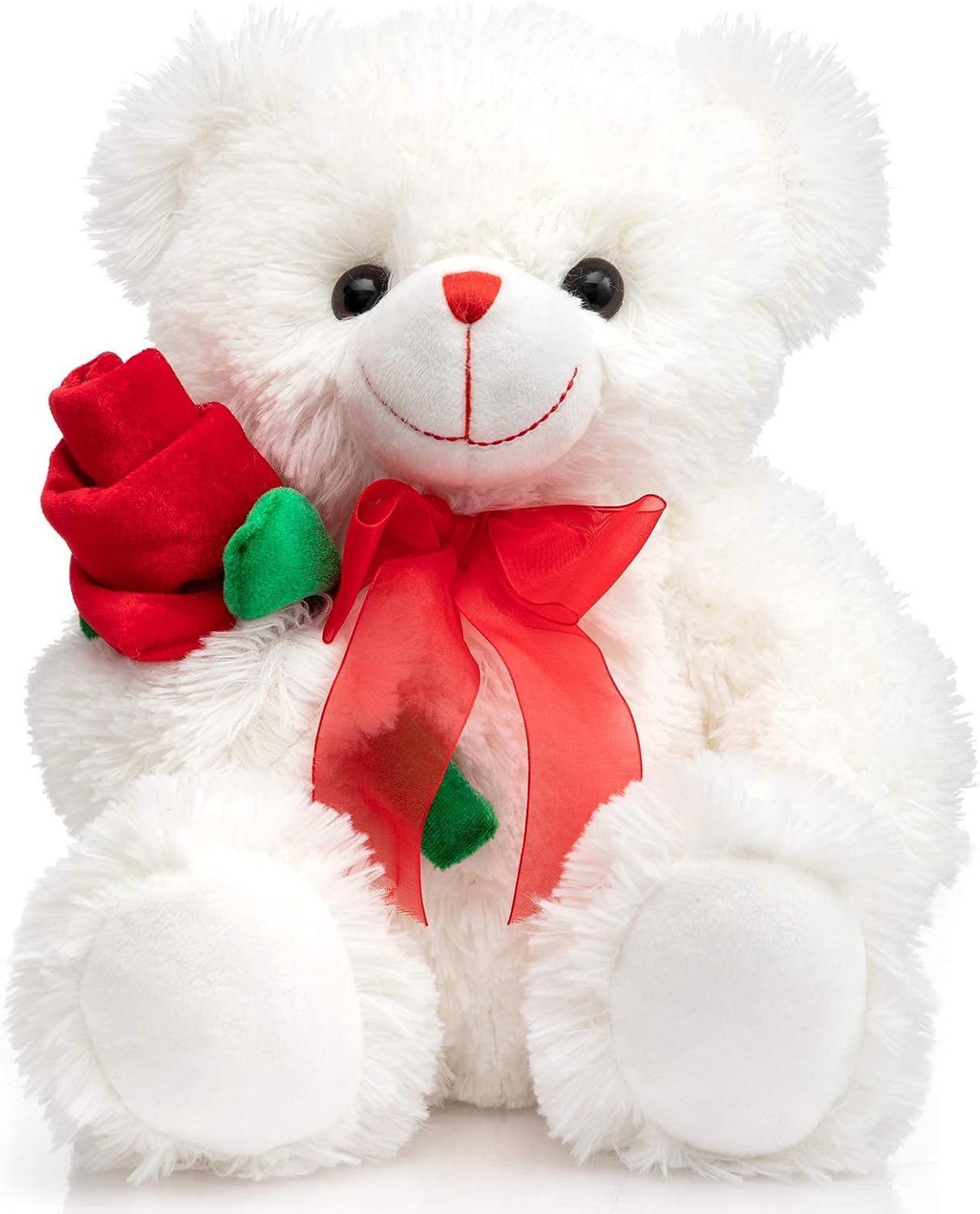 Detalle de BEJOY Teddy Bear Rose Bear 12in White