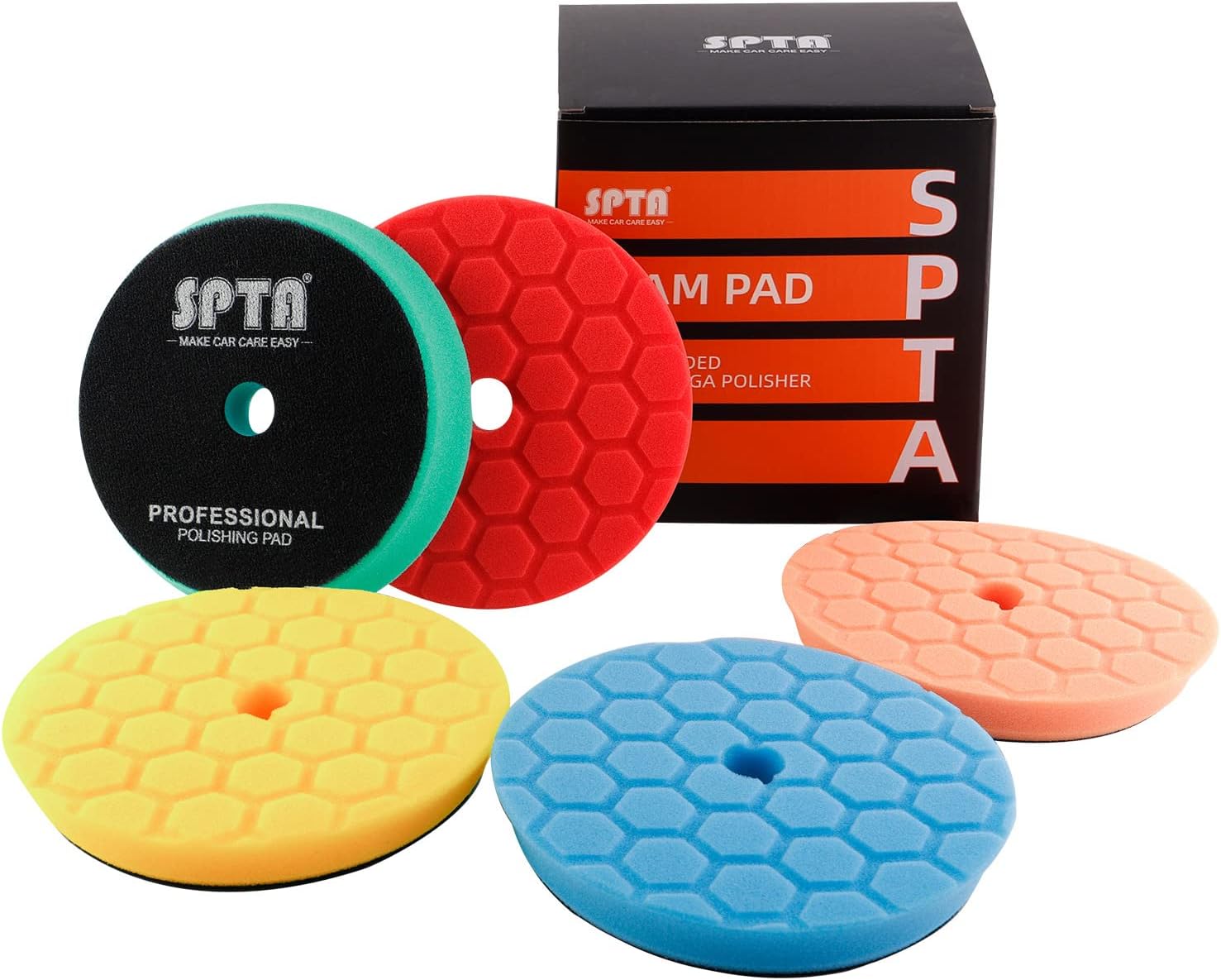 Detalle de Hex-Logic Buffing Polishing Pads – SPTA 6.5Inch DA Car Polisher Kit