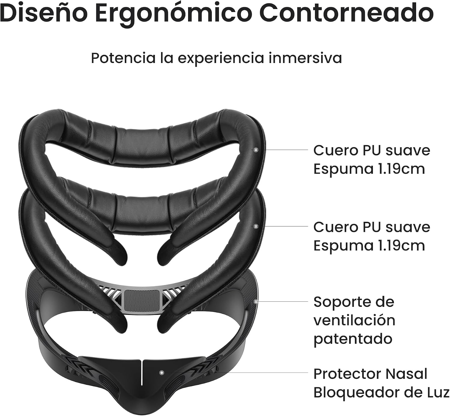 Detalle de KIWI Design V4 Face Cover para Meta Quest 3S 🛡