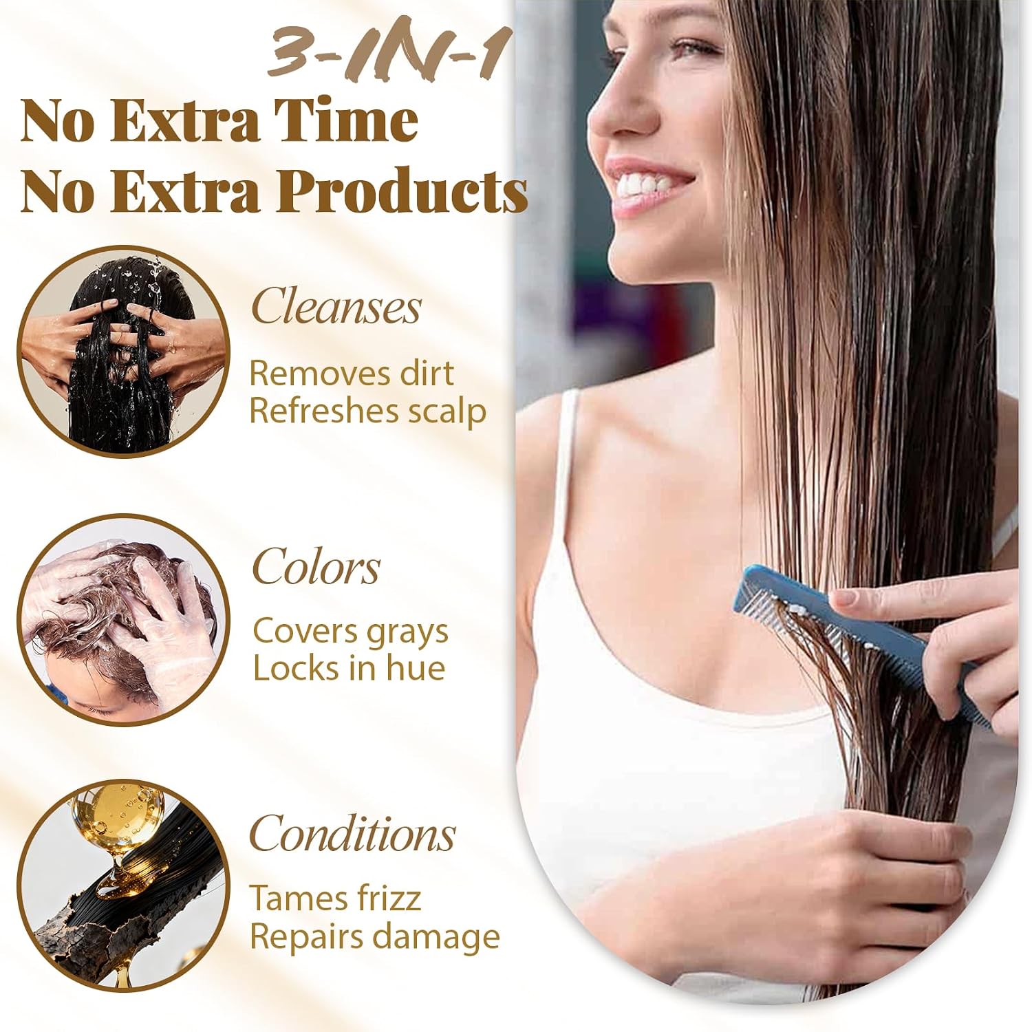 Thumbnail 2 de Burgundy Hair Dye Shampoo 3-in-1 for Gray Coverage (Wine Red) — Instant Color in Minutes