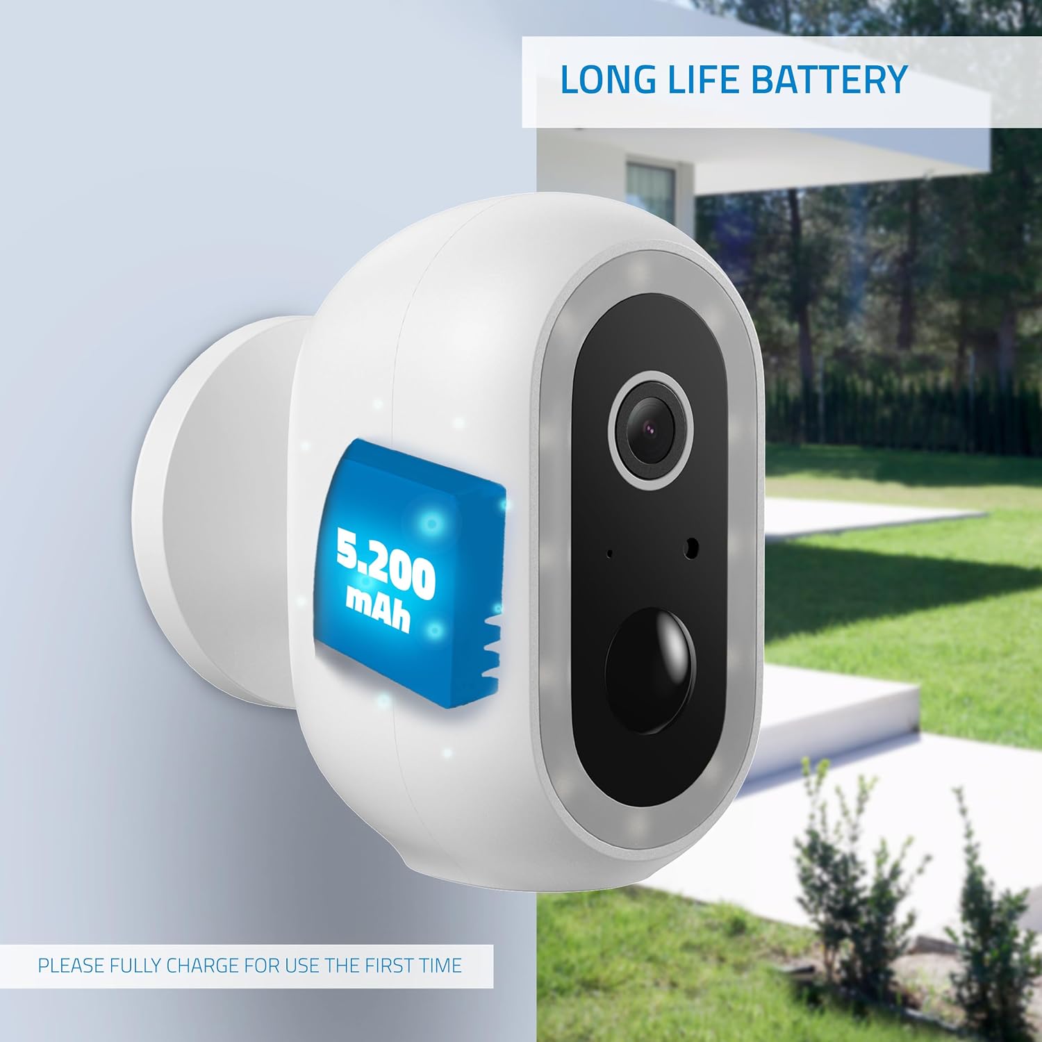 Thumbnail 2 de NIVIAN Telecamera di Sorveglianza WiFi Esterno 2K con Batteria – rilevamento umano AI, visione notturna a colori, audio bidirezionale e sirena