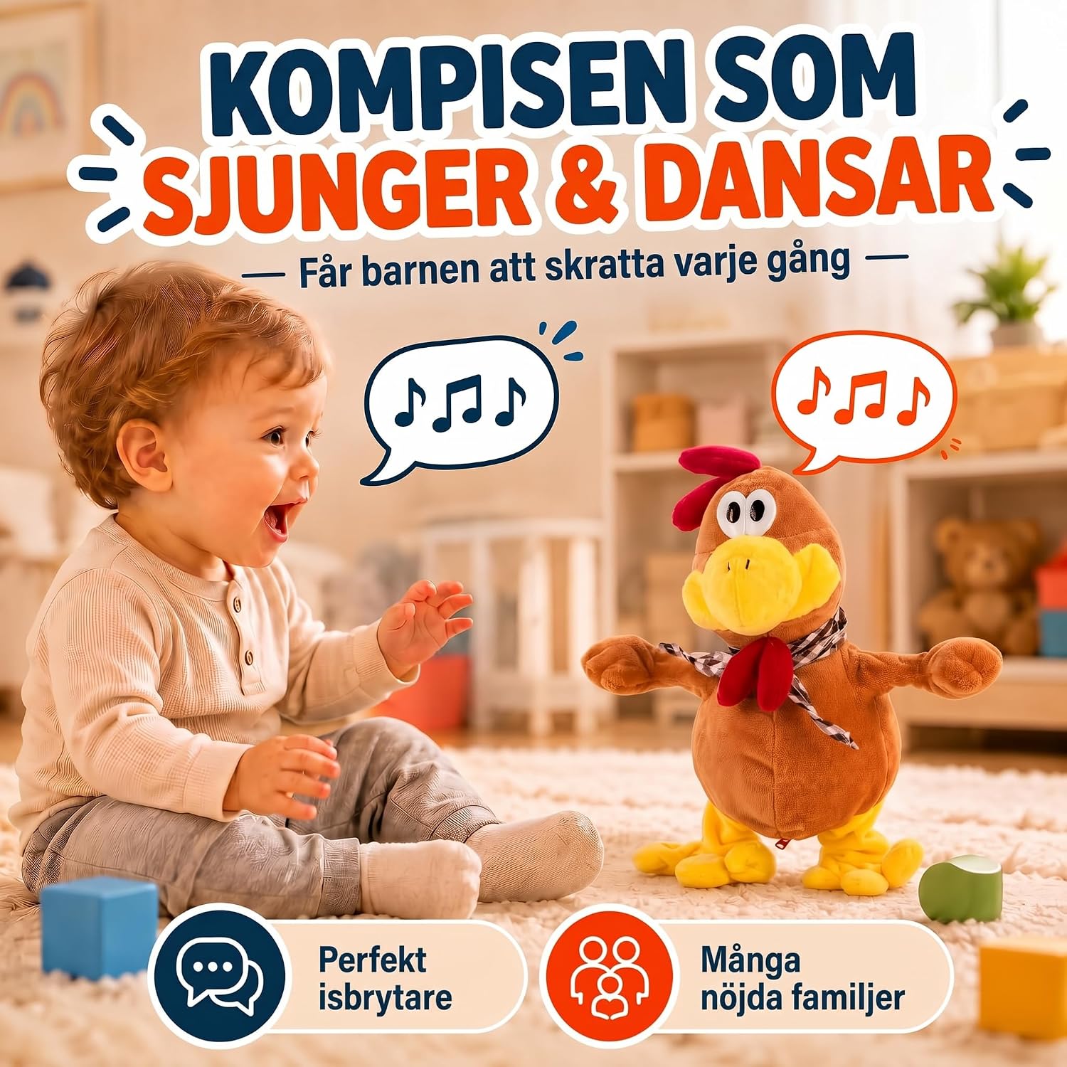 Detalle de GOODS+GADGETS 356023010 dansande plyschtupp med musik och rörliga vingar