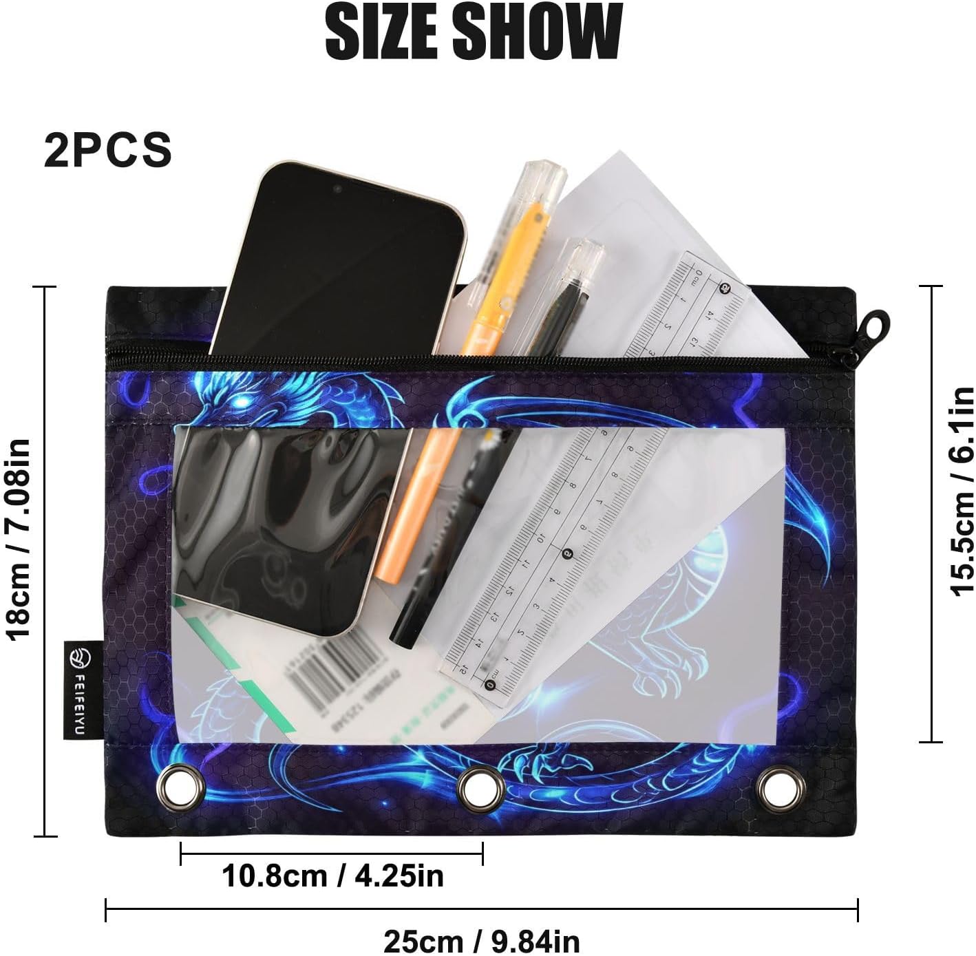 Thumbnail 2 de Dragon pencil pouch, 2-pack