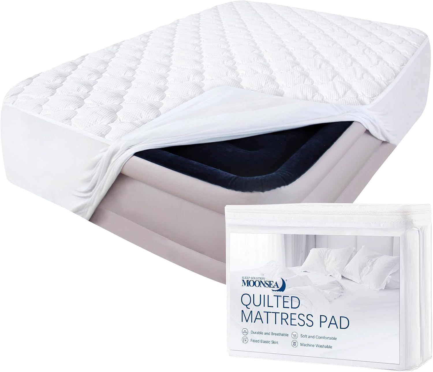 Detalle de Queen Mattress Pad with 23-Inch Deep Pocket