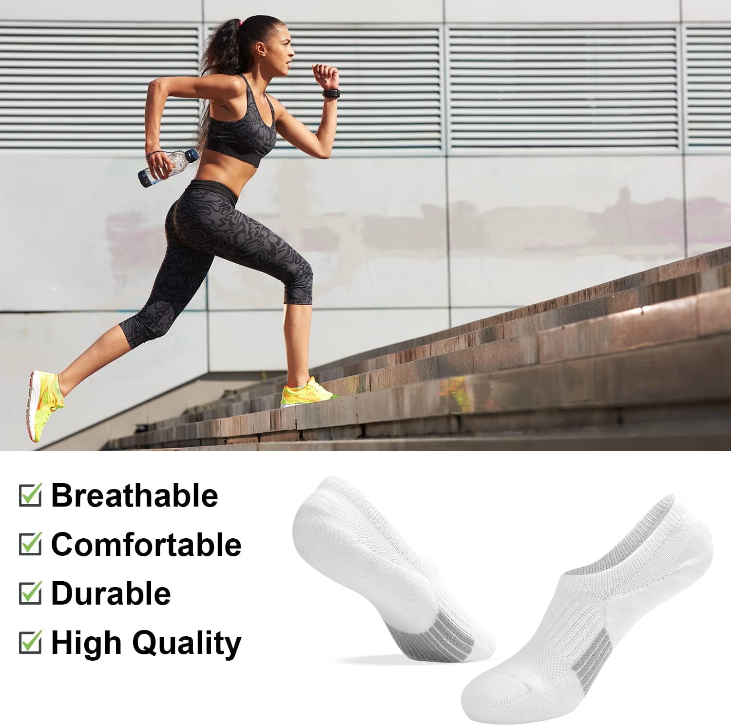 Thumbnail 5 de Blu Ninfee Trainer Ankle Socks for Women (6 Pairs) – Cushioned No Show Running & Gym Socks