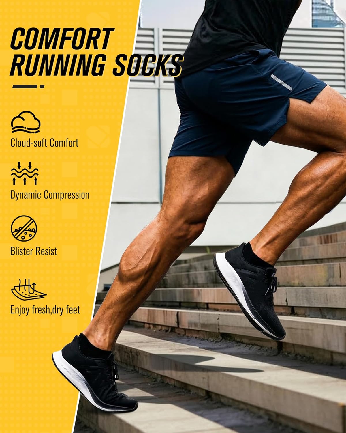 Thumbnail 2 de SukModen Ankle Running Socks for Men – anti-blister trainer socks with moisture-wicking cotton