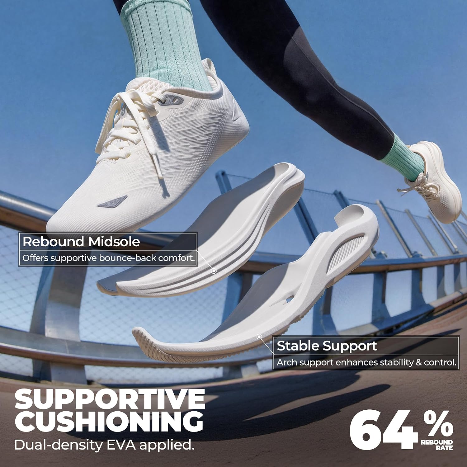 Detalle de ALLSWIFIT StediCloud Lite Women’s Walking Shoes with Arch Support & Breathable Cushioning