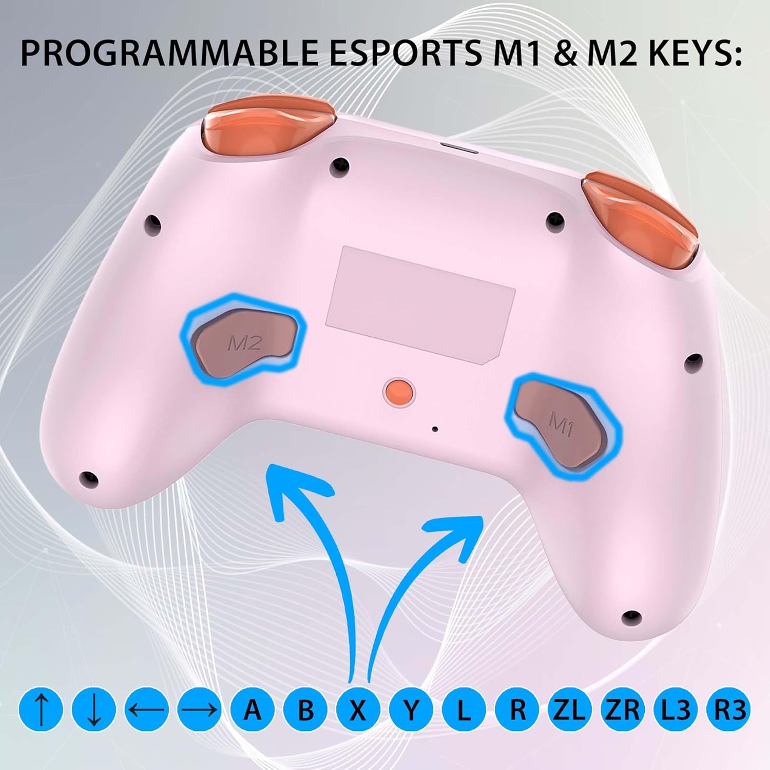 Thumbnail 1 de SUBSONIC Wireless Controller für Switch und Switch 2 – Bluetooth, LED, Vibration & 6-Achsen-Gyro in Rosa