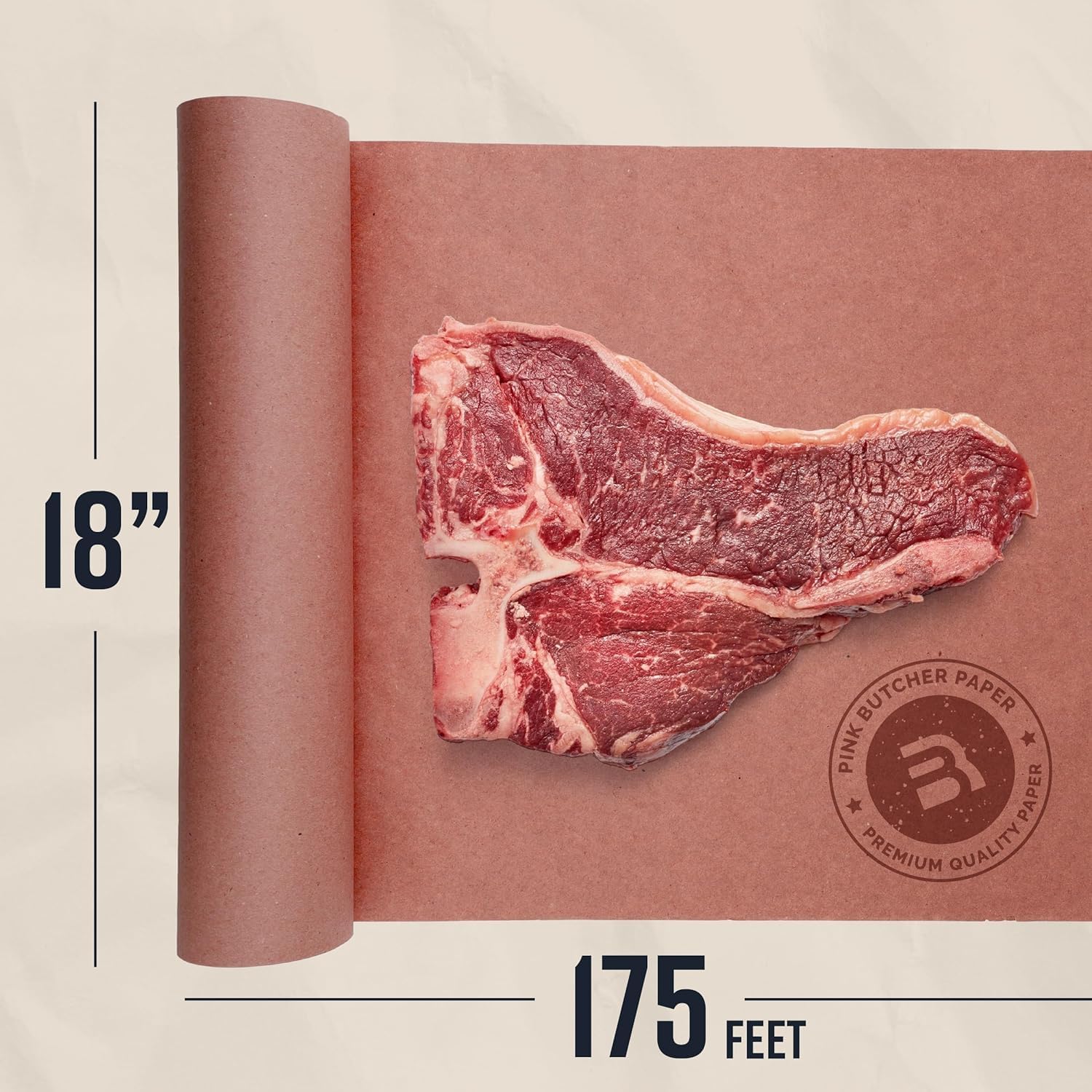 Detalle de Bryco Goods Pink Butcher Paper Roll with Dispenser Box (18" x 175')