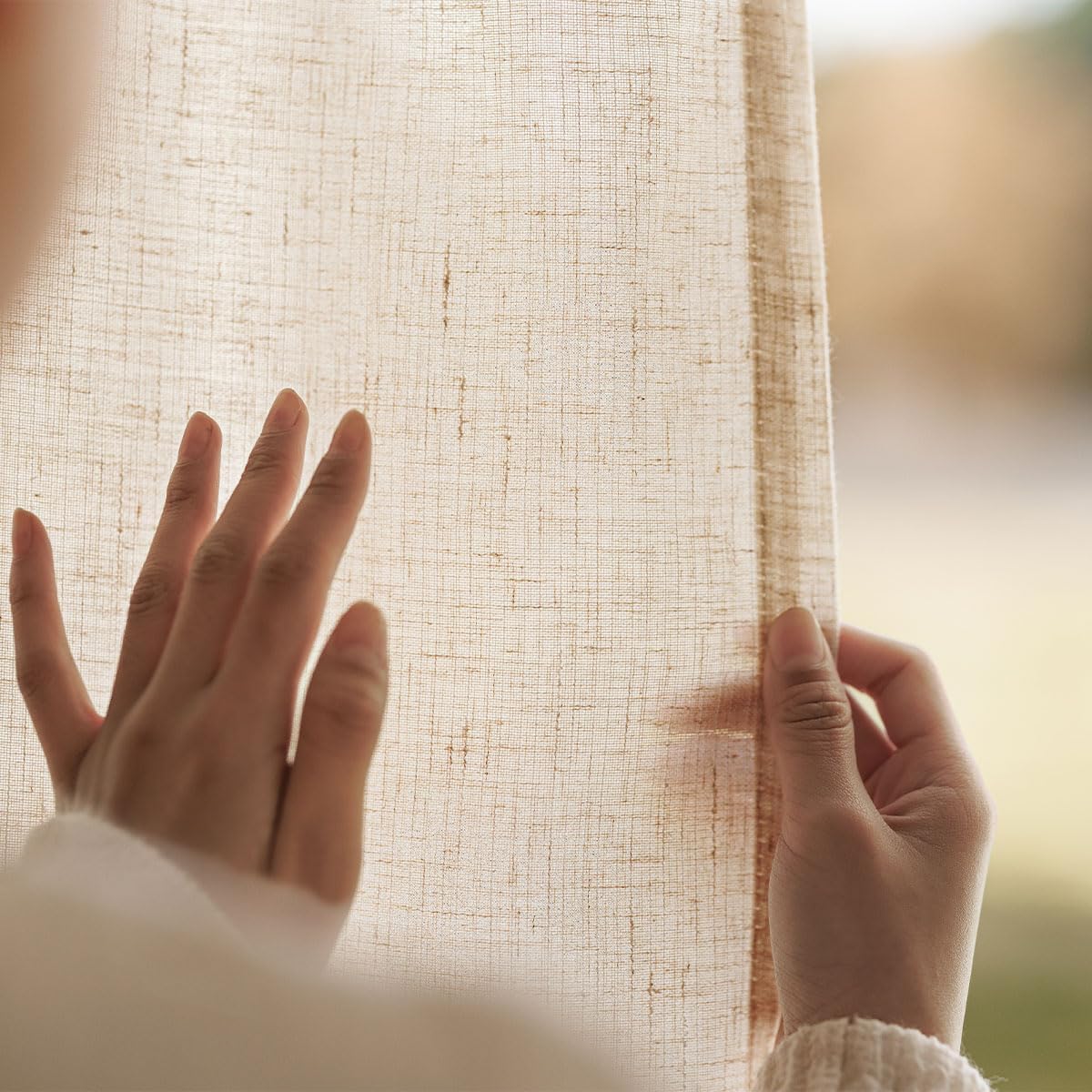 Thumbnail 3 de jinchan JINCHAN Curtains Linen-Blend Light-Filtering Drapes, 4 Panels