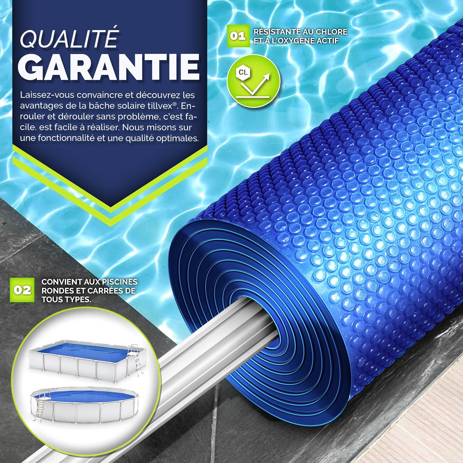 Thumbnail 2 de tillvex Bâche solaire piscine 800 x 400 cm 400 µm