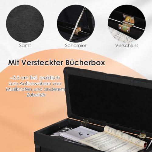 Thumbnail 6 de MAMIZO Sgabello Pianoforte Regolabile in Altezza 48-58 cm – Panca Pianoforte