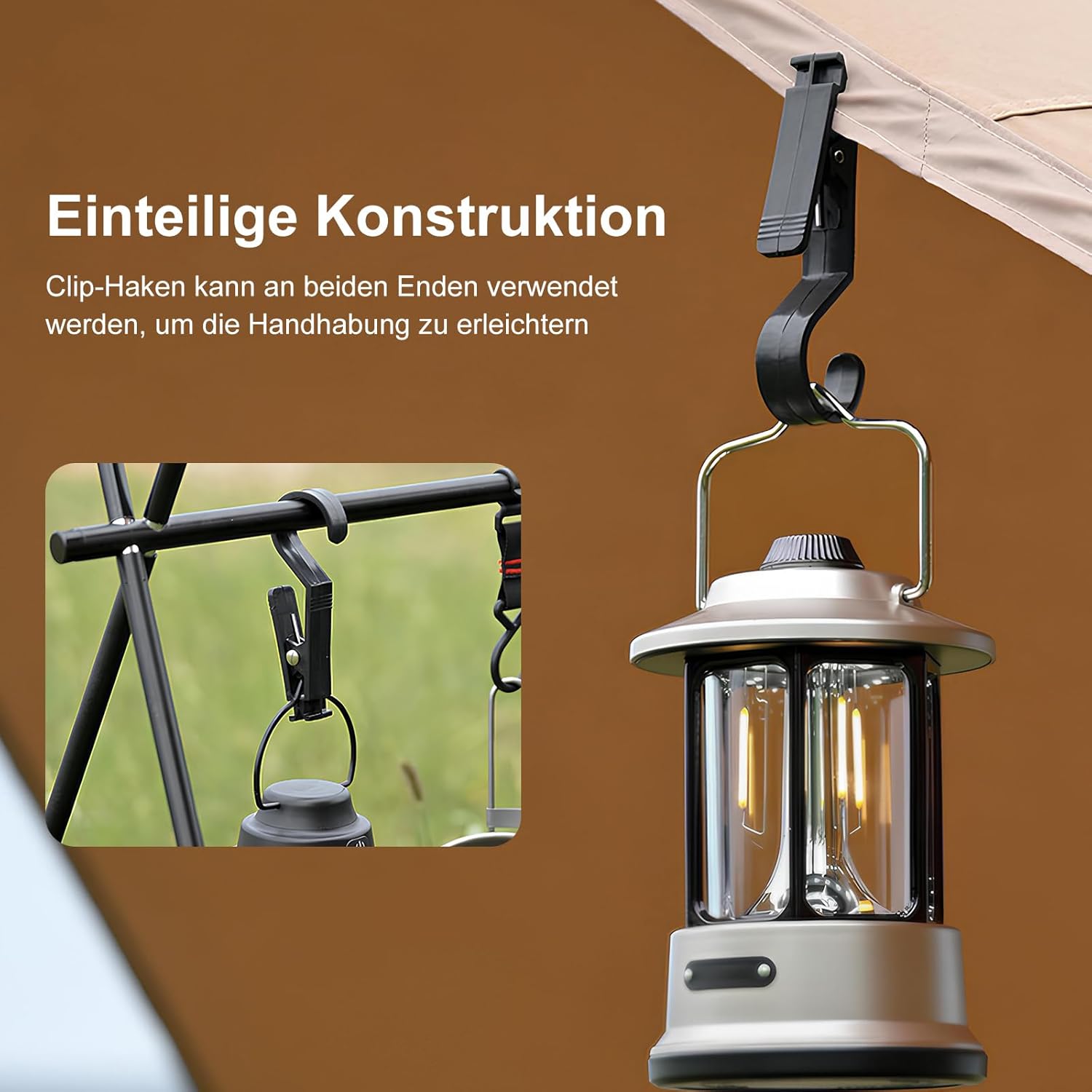 Thumbnail 3 de Wäscheklammern Zeltdach Clip – 4er-Set Multifunktionale Zeltclip-Lichthaken für Camping und Outdoor