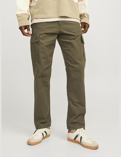Detalle 1 de JACK & JONES Jpstkane Cargo Pant Noos Hombre 🌿 - Noche de Oliva