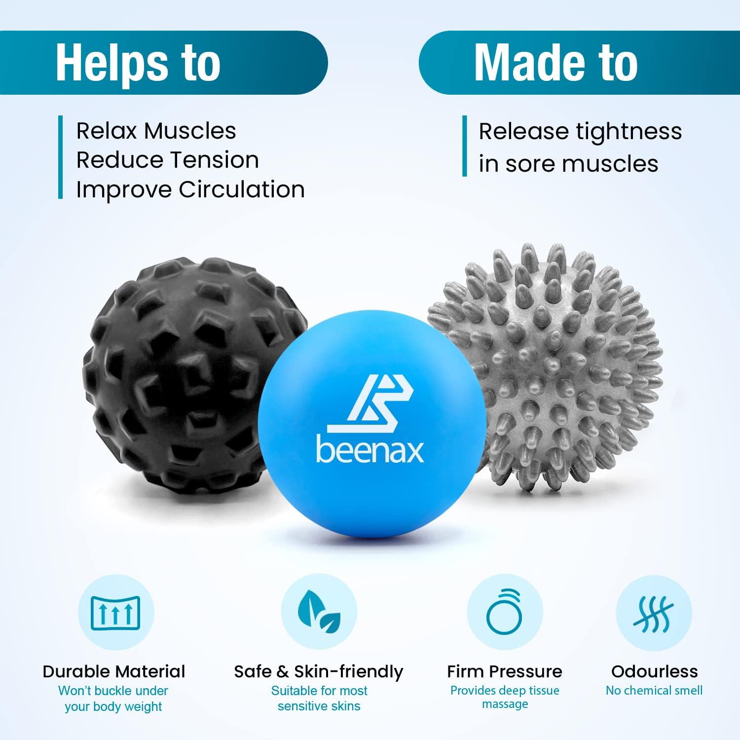 Thumbnail 2 de Beenax Massage Ball Set of 3 for Myofascial Release