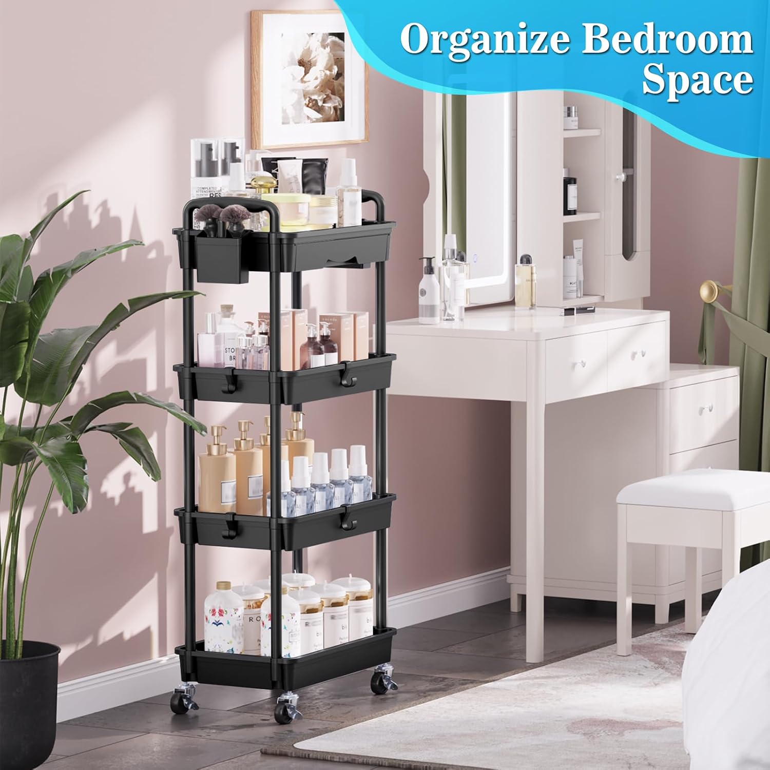 Thumbnail 6 de SUNALLY 4-Tier Rolling Cart