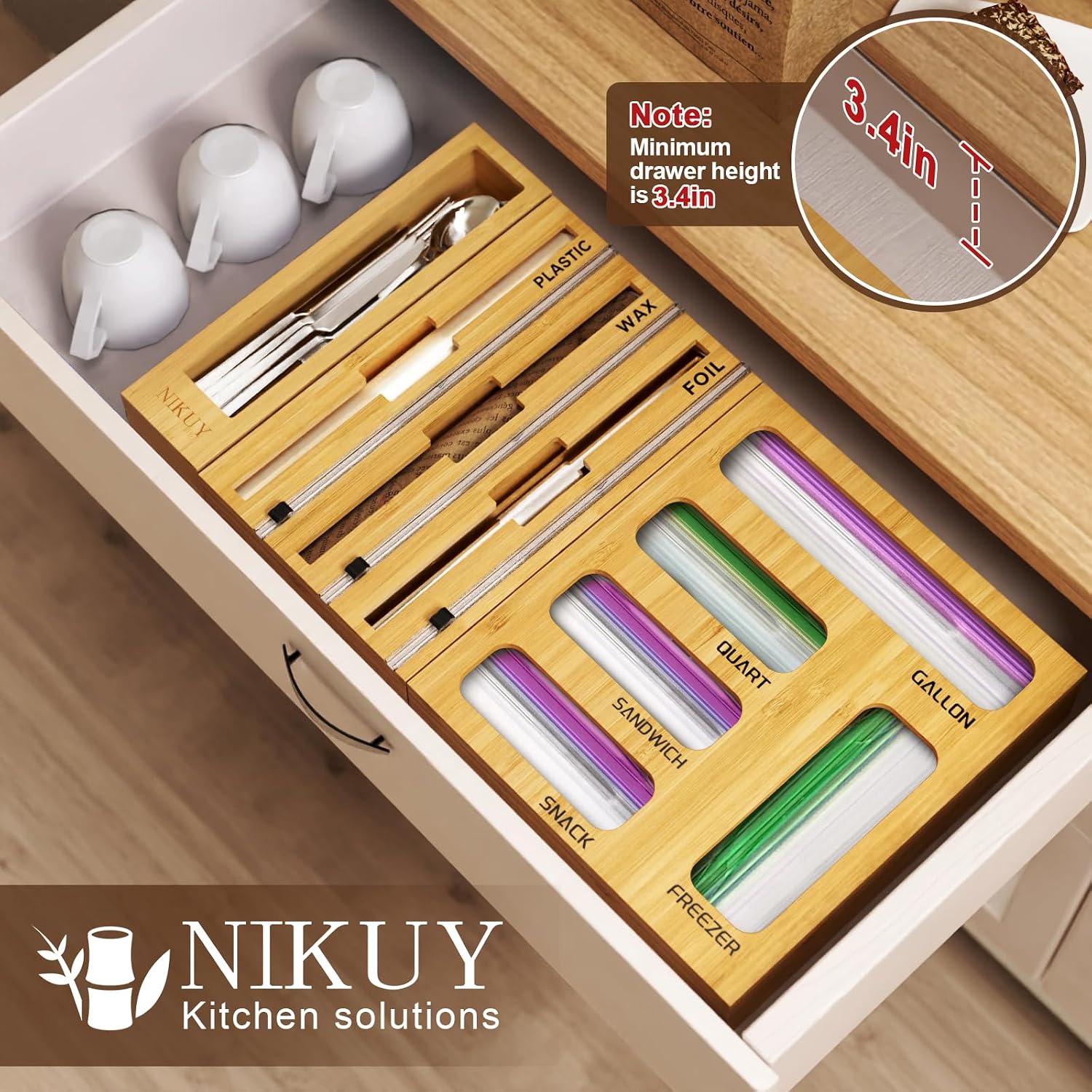 Thumbnail 2 de NIKUY Bamboo 9-in-1 Wrap and Bag Organizer