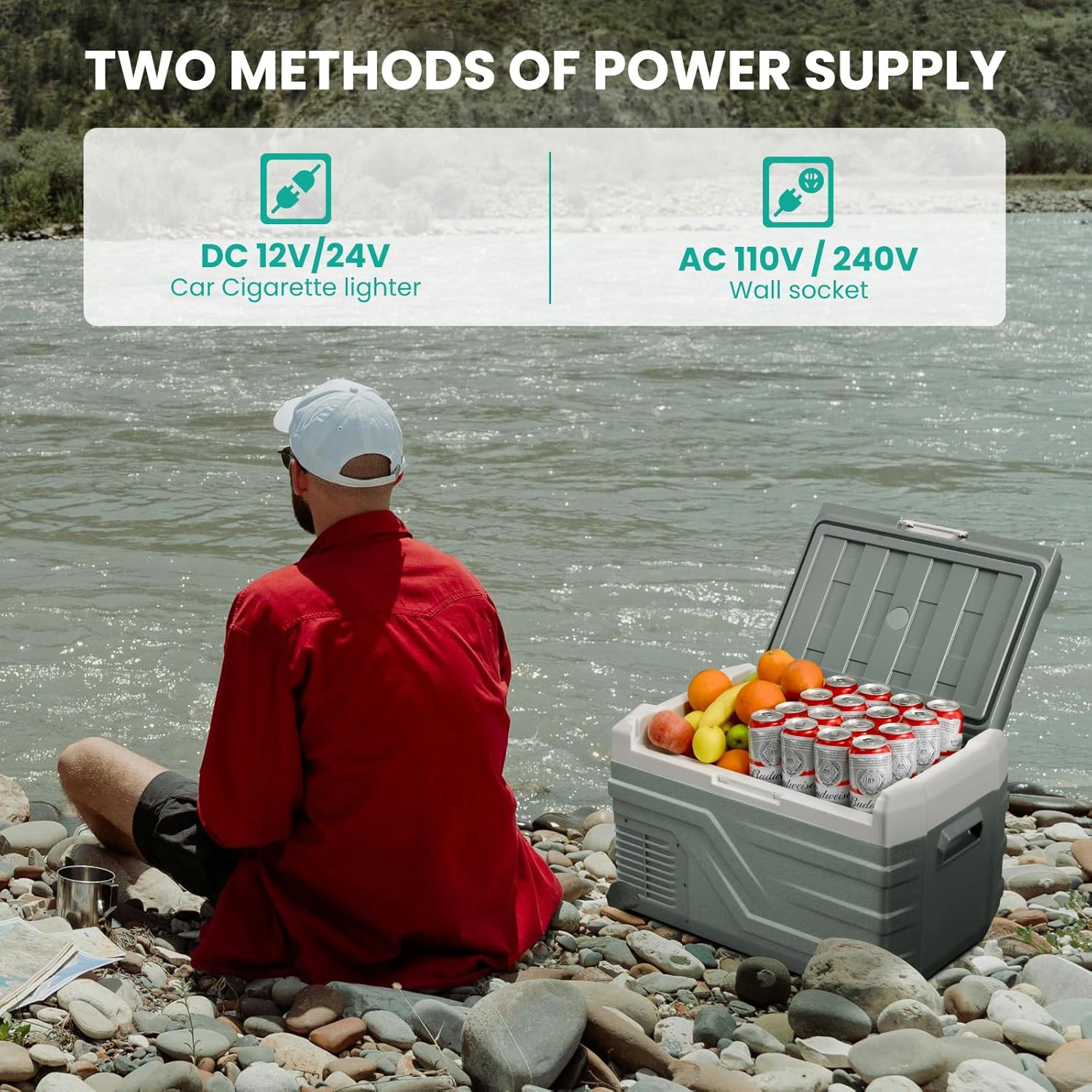 Detalle 2 de Alpicool 44L Car Refrigerator NL50: 12V Portable Fridge/Freezer for Camping and Road Trips