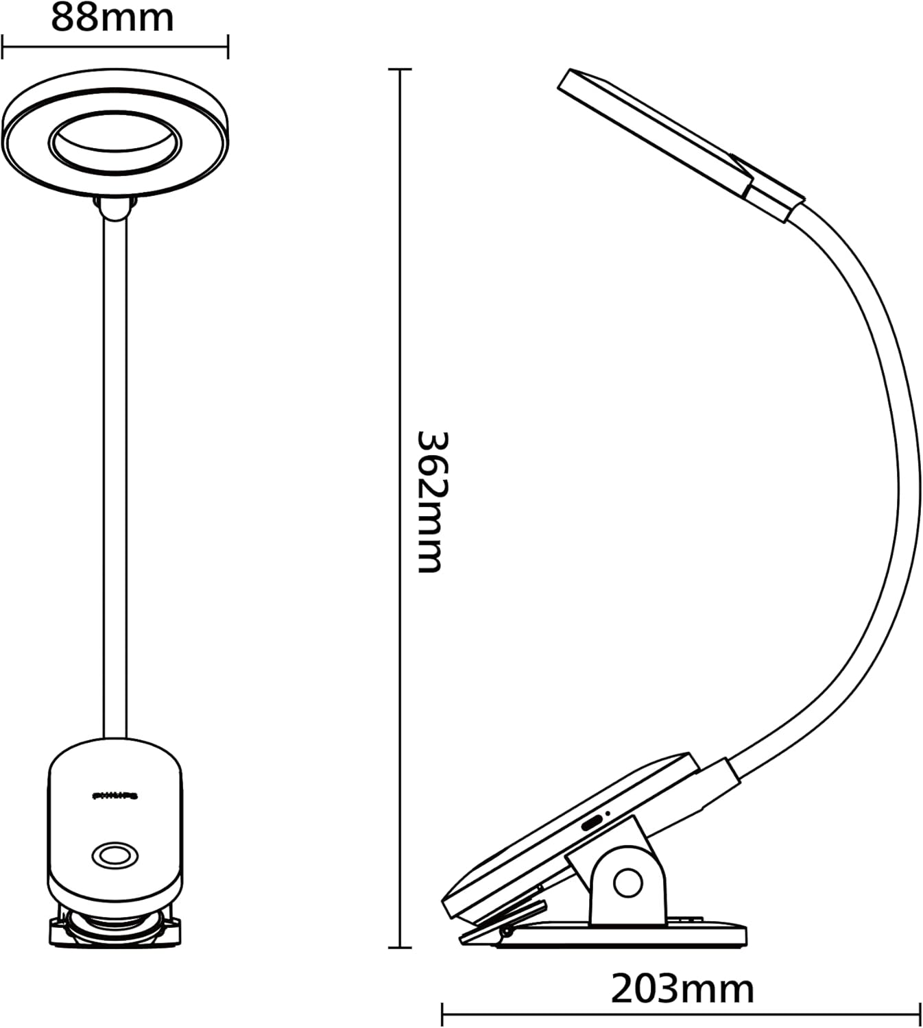Thumbnail 5 de Philips Forys Clip 19439700 lampada da scrivania ricaricabile bianca 5 W 4K