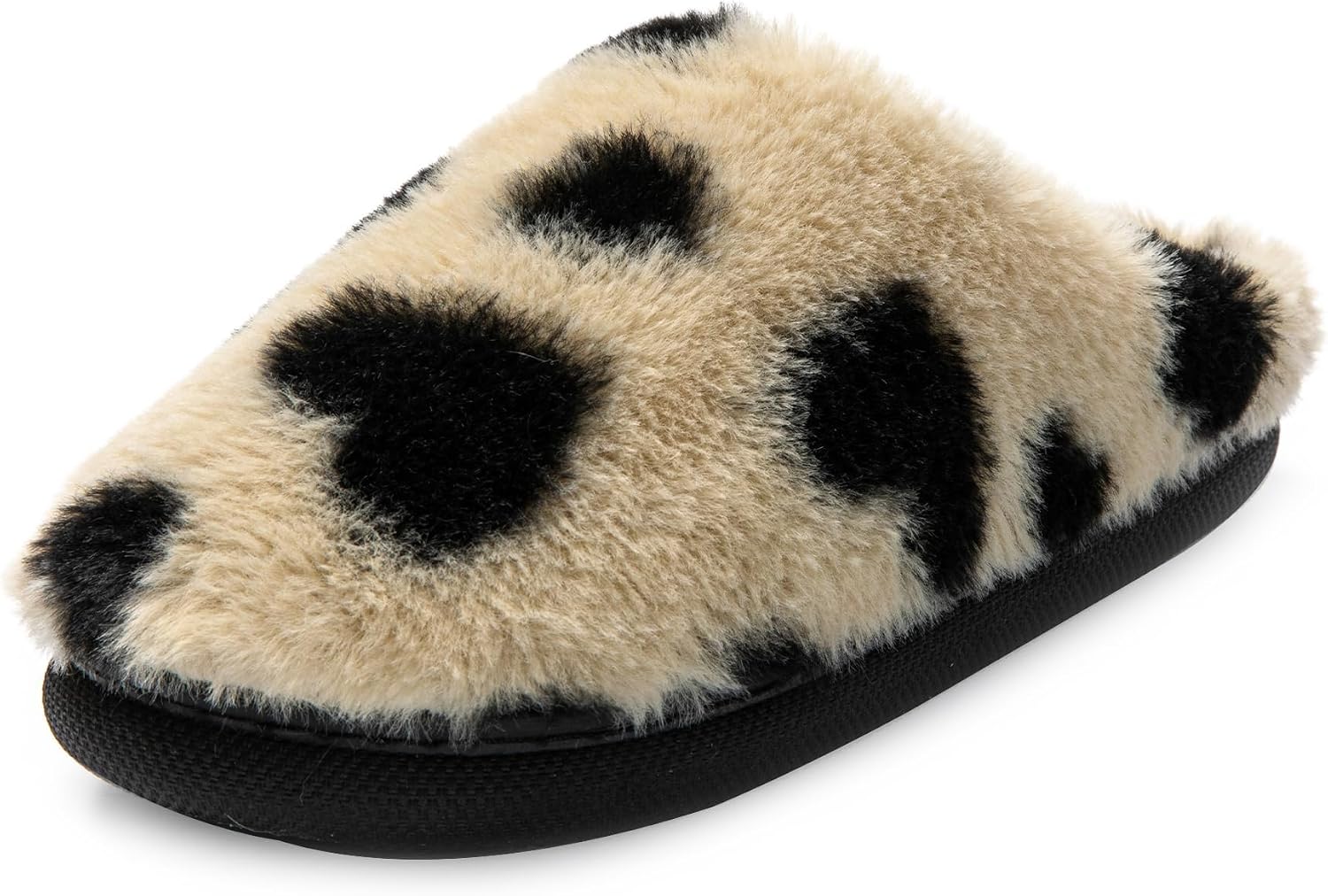 Detalle de JOMIX pantoffels voor dames met hartmotief, pluche bovenwerk en antislip