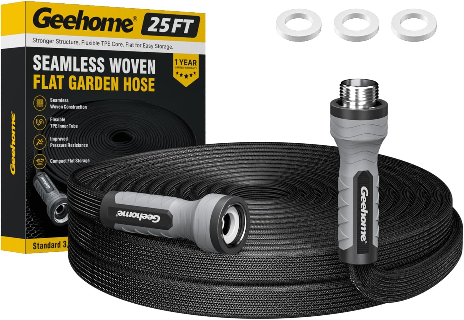 Detalle de Geehome Flat Garden Hose 25FT