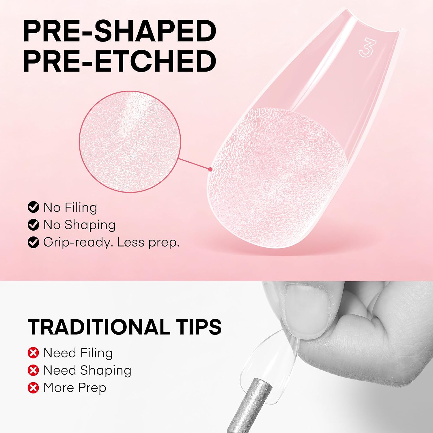 Thumbnail 2 de UNA GELLA Medium Coffin Gel Nail Tips, 150 Pieces