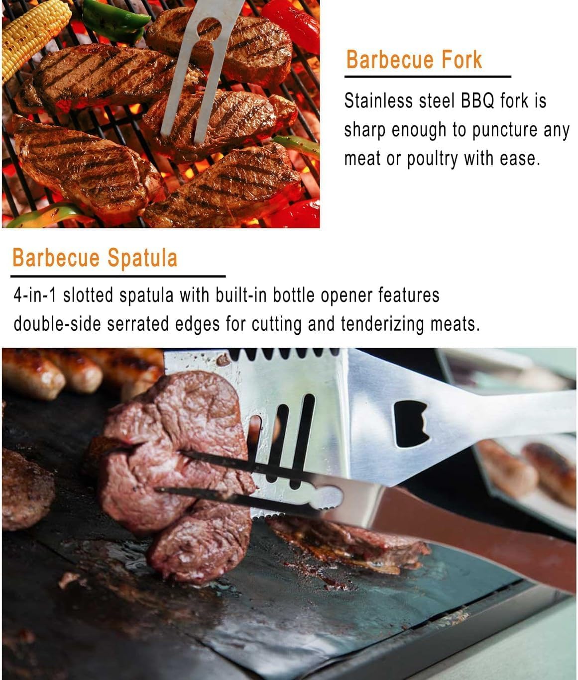 Detalle 2 de Grilljoy 24-Piece Stainless Steel BBQ Tool Set with Aluminium Case