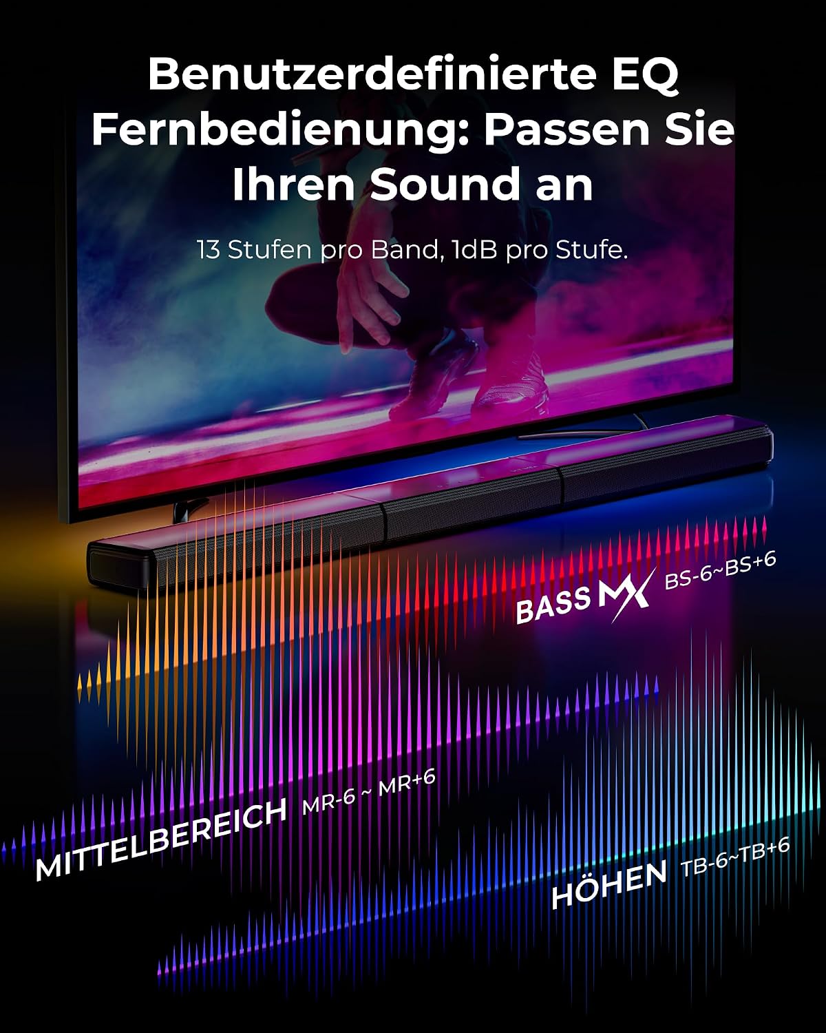Thumbnail 5 de ULTIMEA Apollo S70 Ultra 7.1 Virtual Surround Soundbar mit 6,5-Zoll Subwoofer, App & HDMI/Opt/AUX/Bluetooth