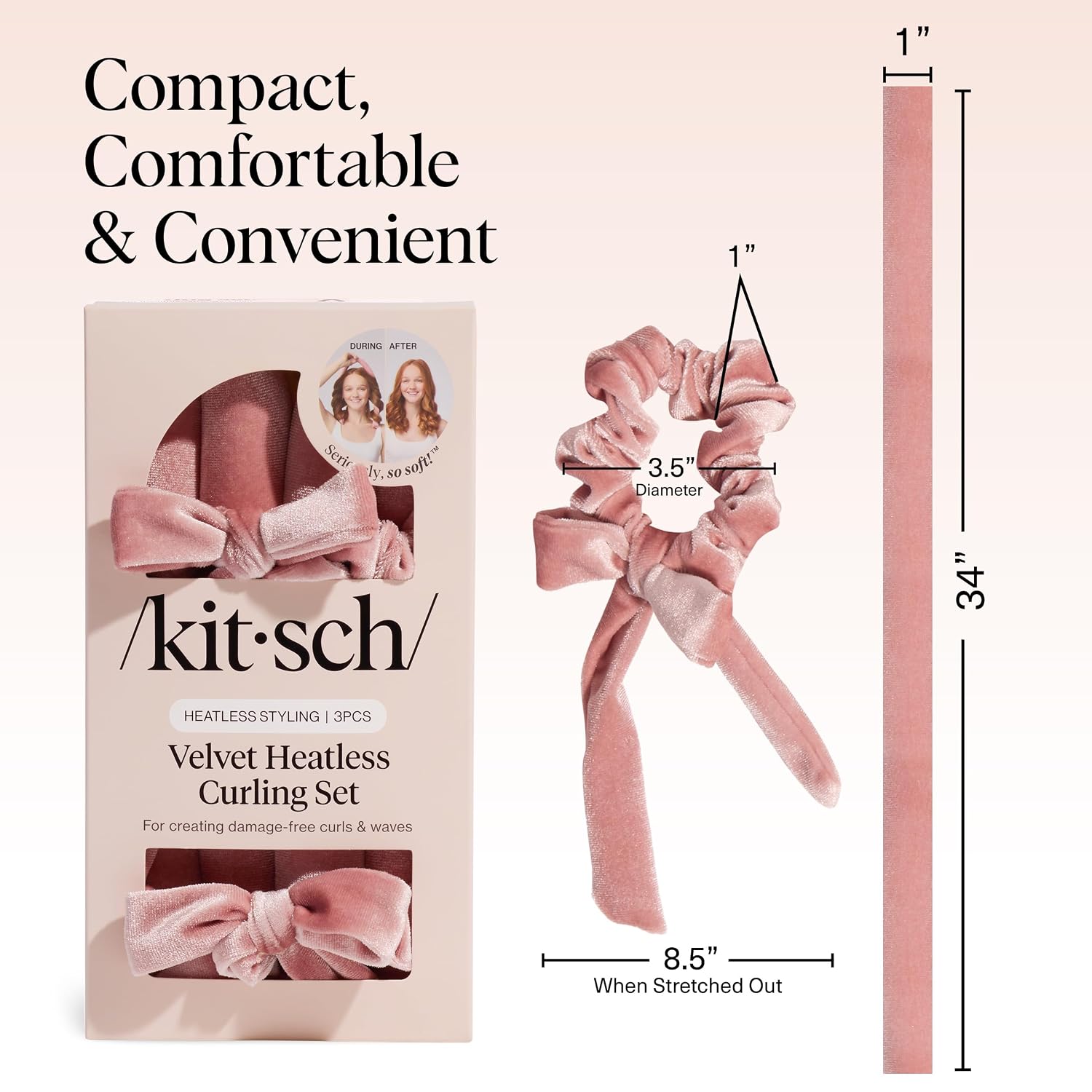 Thumbnail 4 de Kitsch Velvet Heatless Curling Set 34" ๐โ