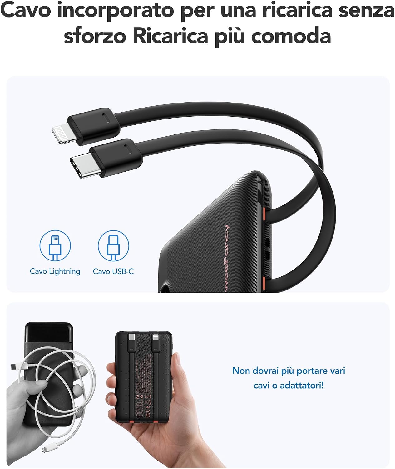 Detalle 2 de WeeFancy Power Bank 10000 mAh 22,5 W