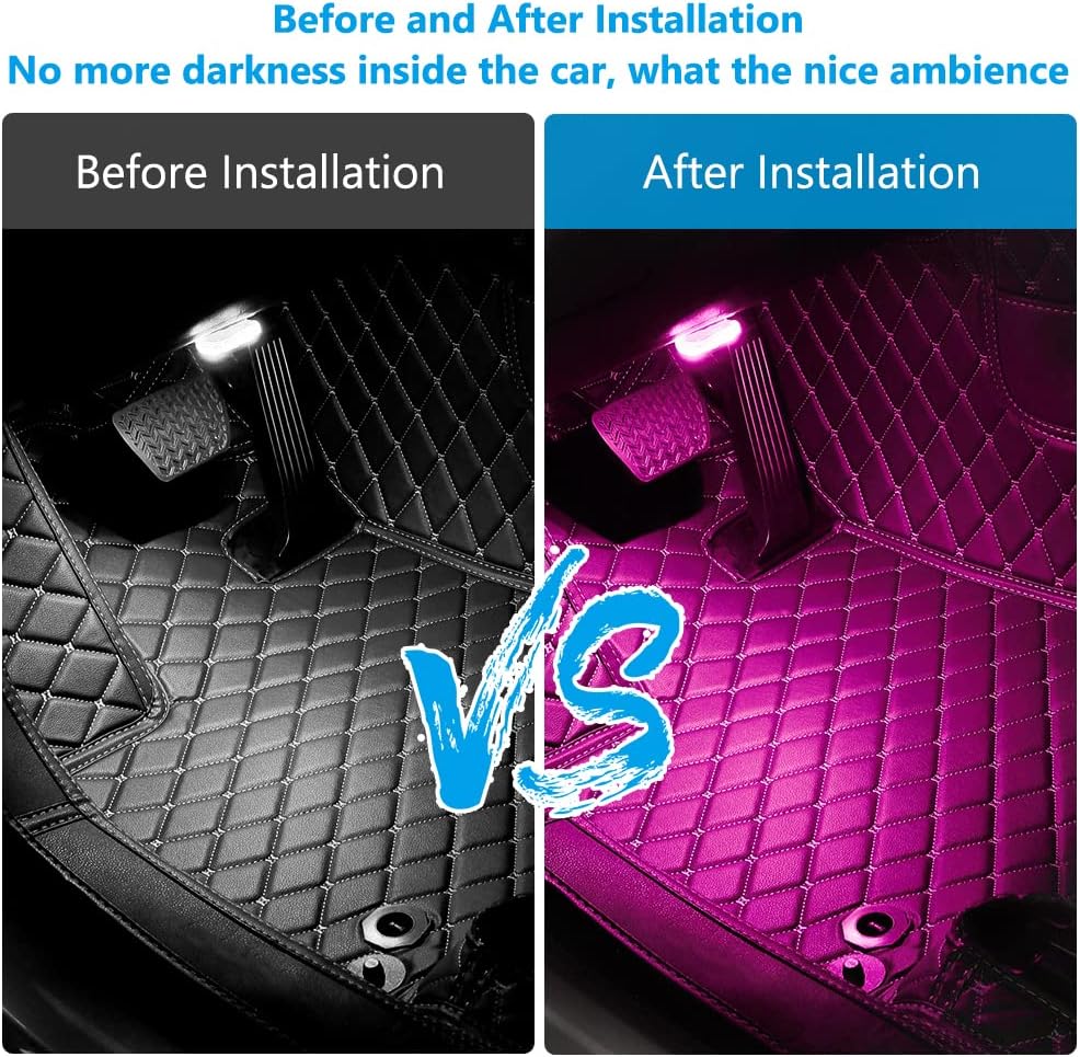 Detalle de URAQT Usi LED per auto RGB, 2 pezzi