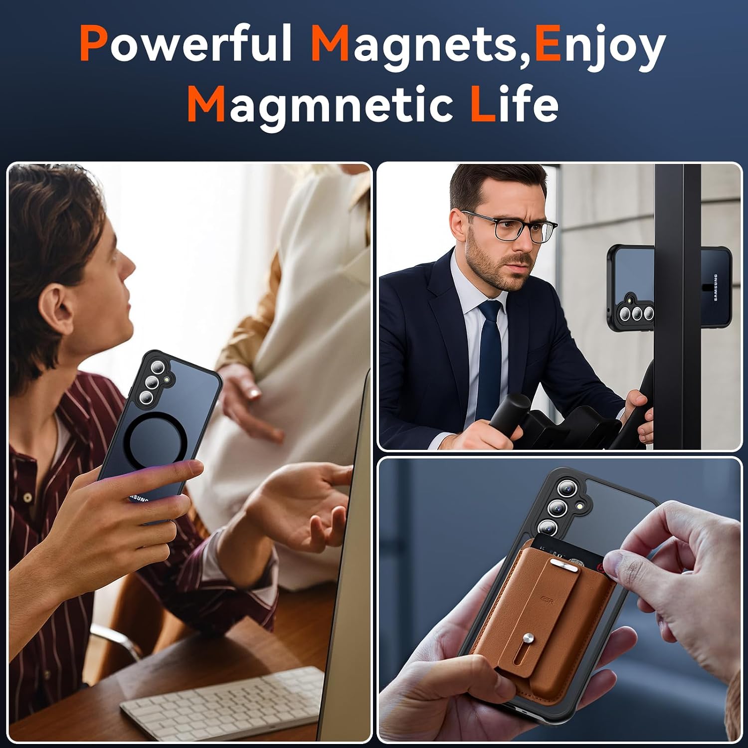 Thumbnail 6 de OWKEY Galaxy A54 5G Hülle Magnetisch Schwarz