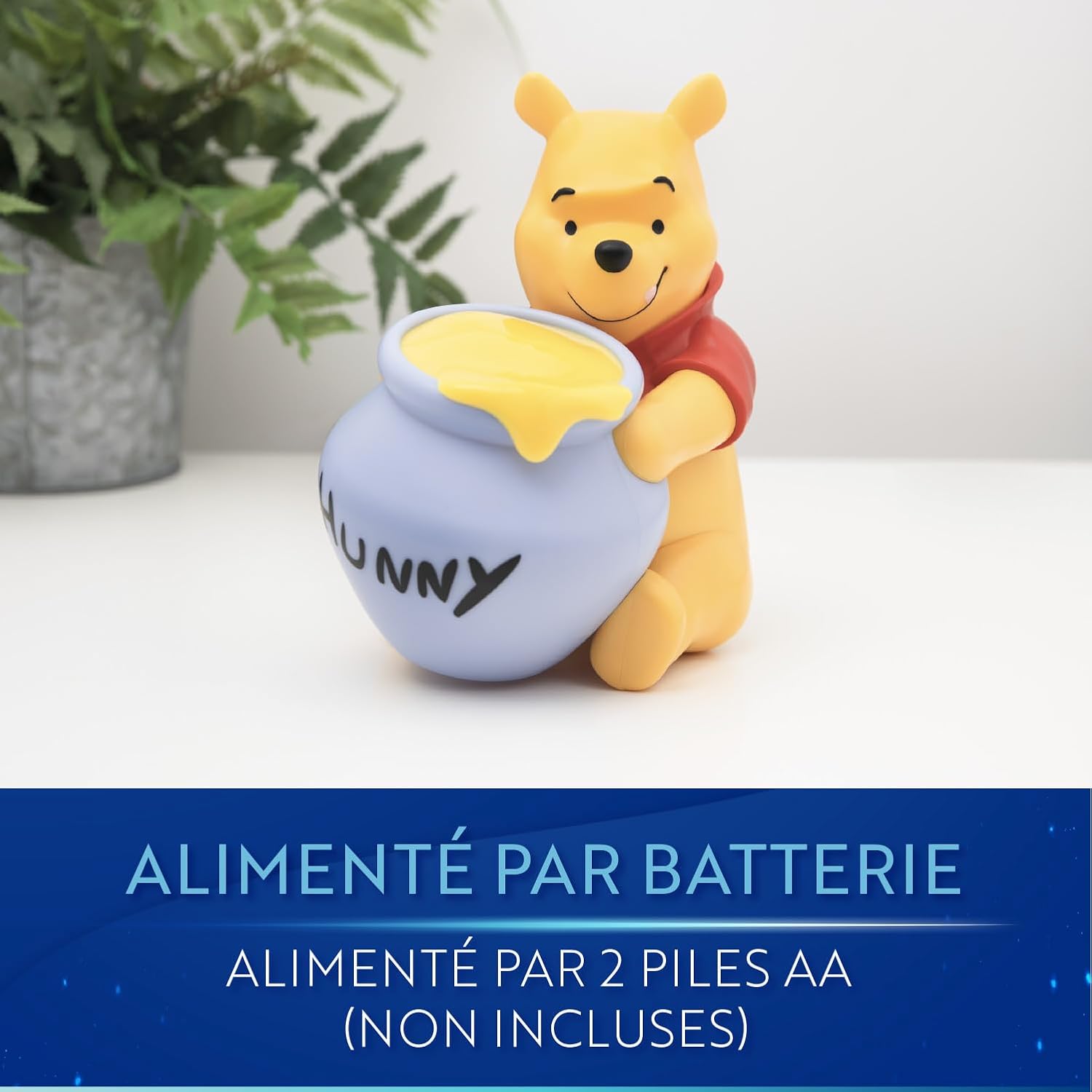 Detalle 2 de Paladone Winnie The Pooh Hunny Light – Officially Licensed Portable Night Light (16.5cm) 6.4