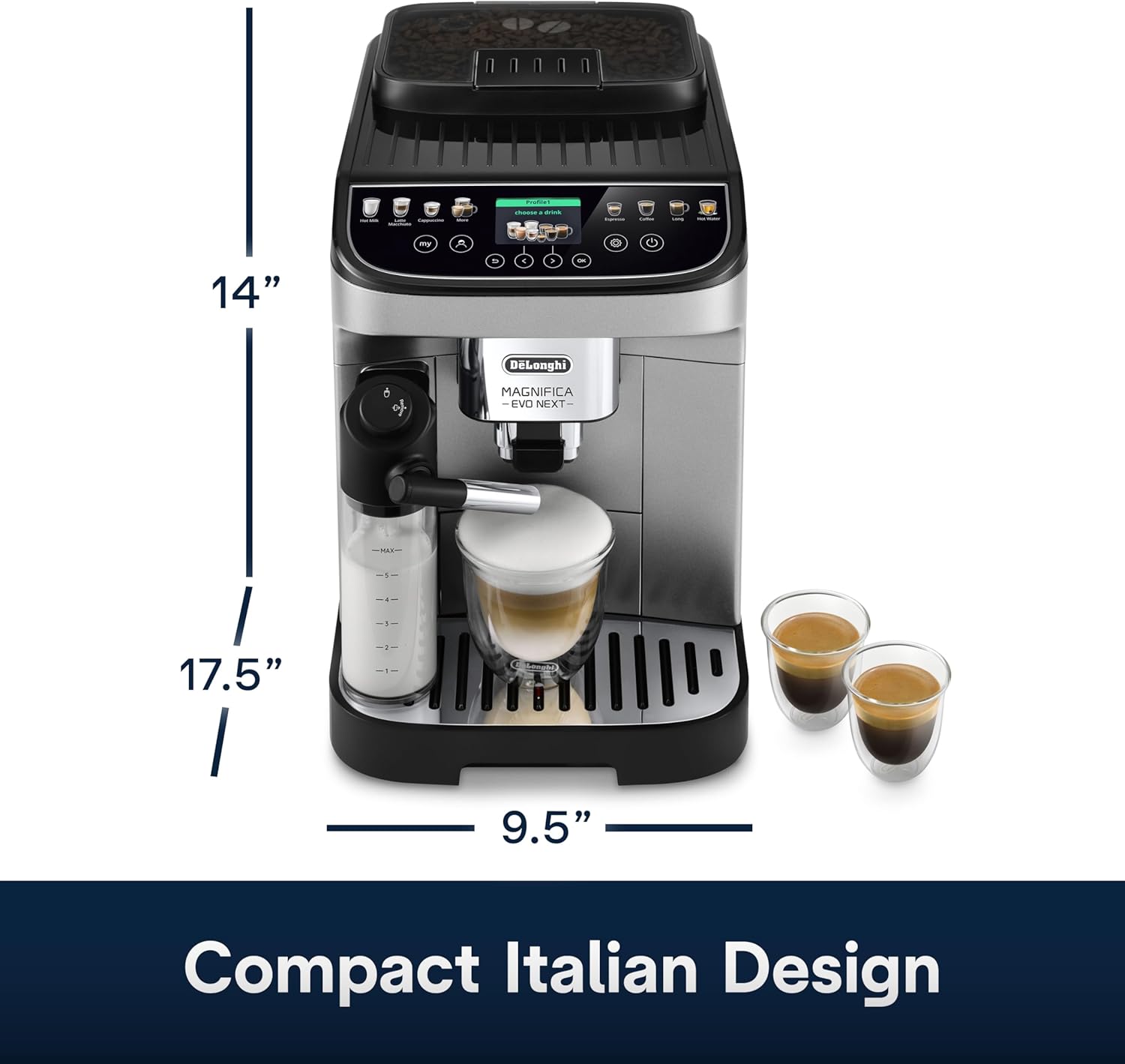 Thumbnail 1 de De'Longhi Magnifica Evo Next: Fully Automatic Espresso Machine with Built-in Grinder
