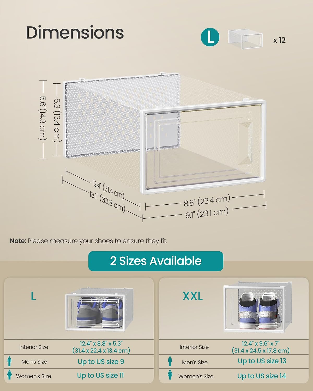 Thumbnail 4 de SONGMICS Shoe Boxes, 12-Pack