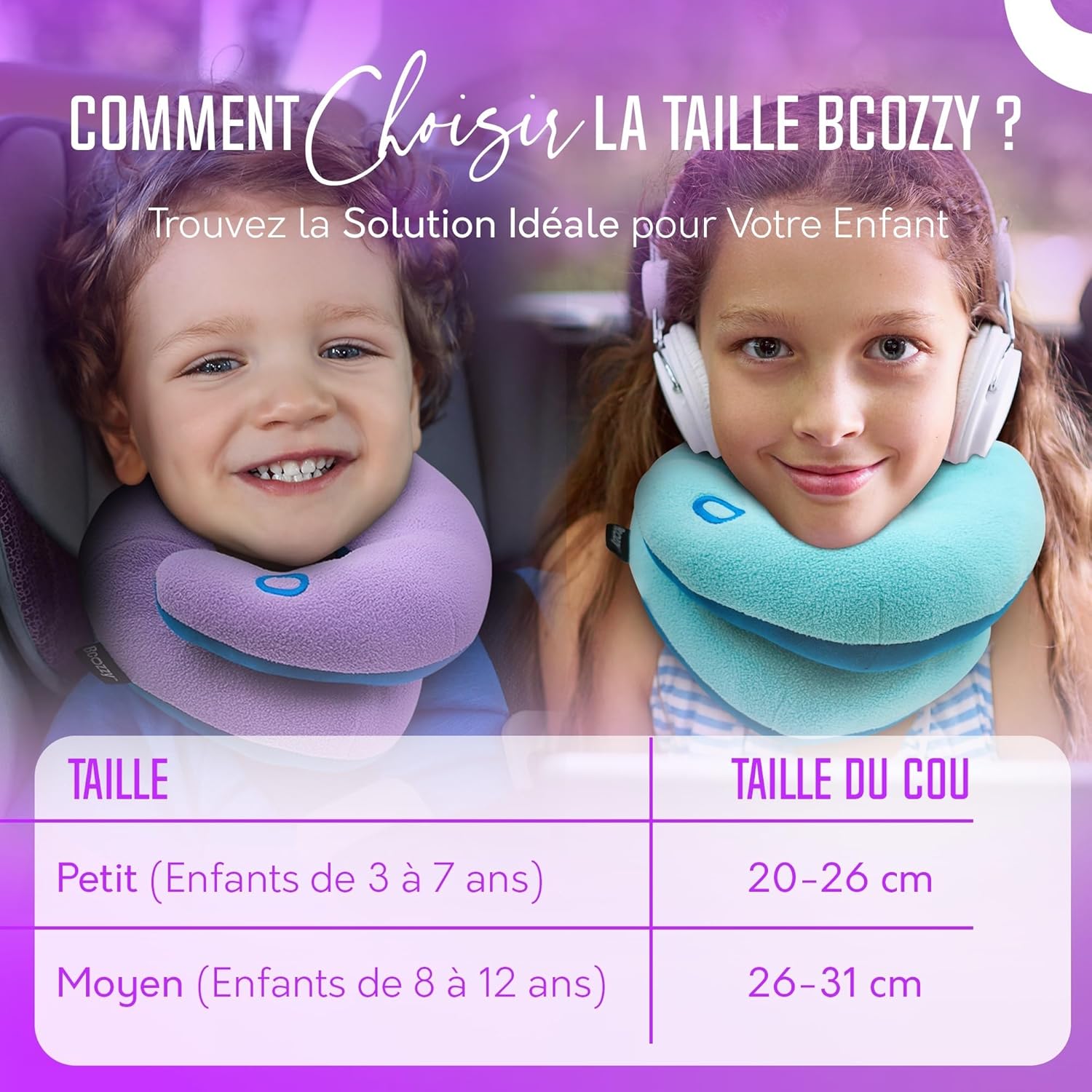 Detalle de BCOZZY Oreiller de Voyage avec Soutien du Menton pour Enfants 3–7 ans – Small, Blue Marine