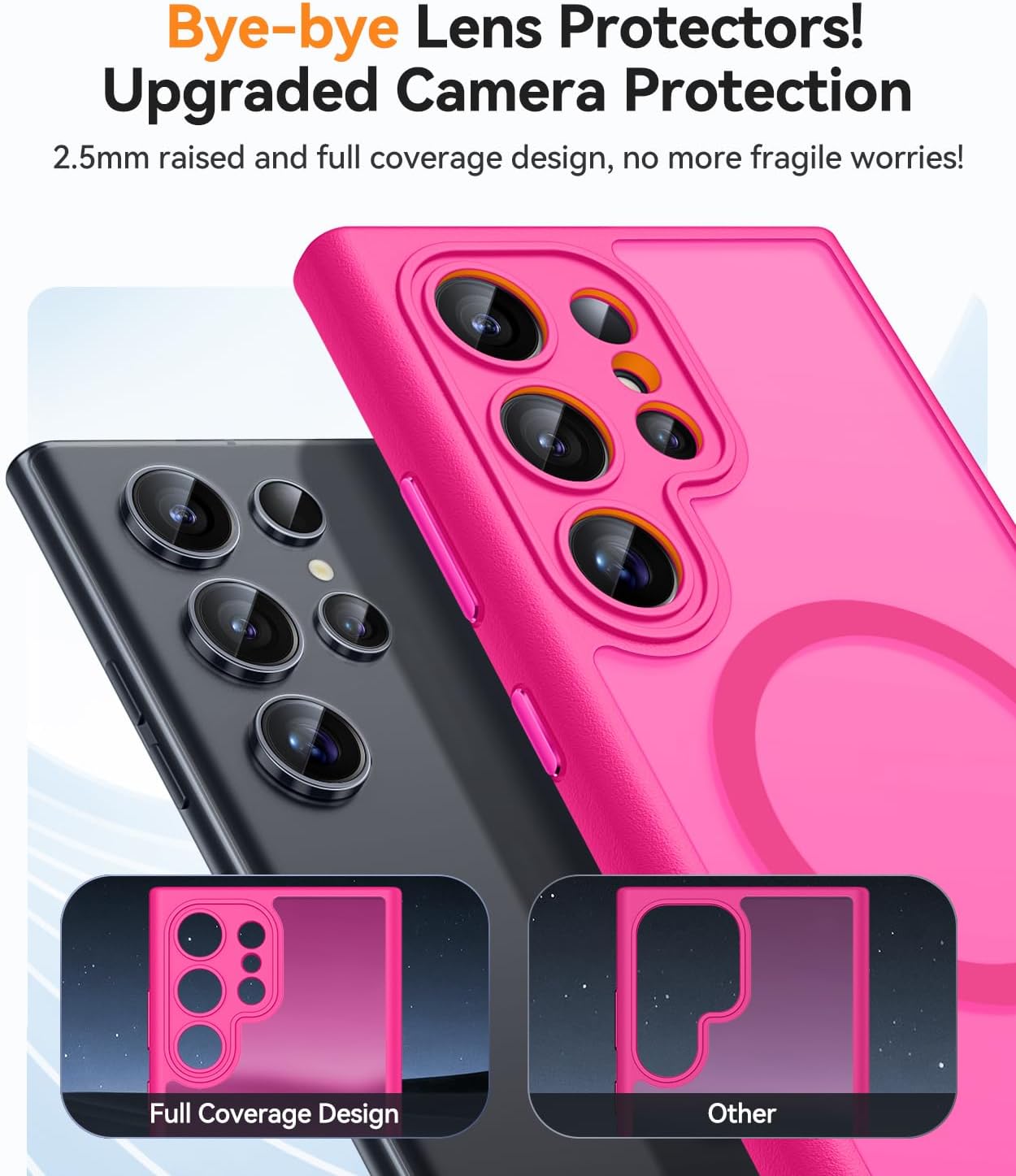 Thumbnail 2 de CANSHN Magnetica Cover per Samsung Galaxy S22 Ultra (6.8 Pollici) Rosa Calda – Protezione Fotocamera a Copertura Totale
