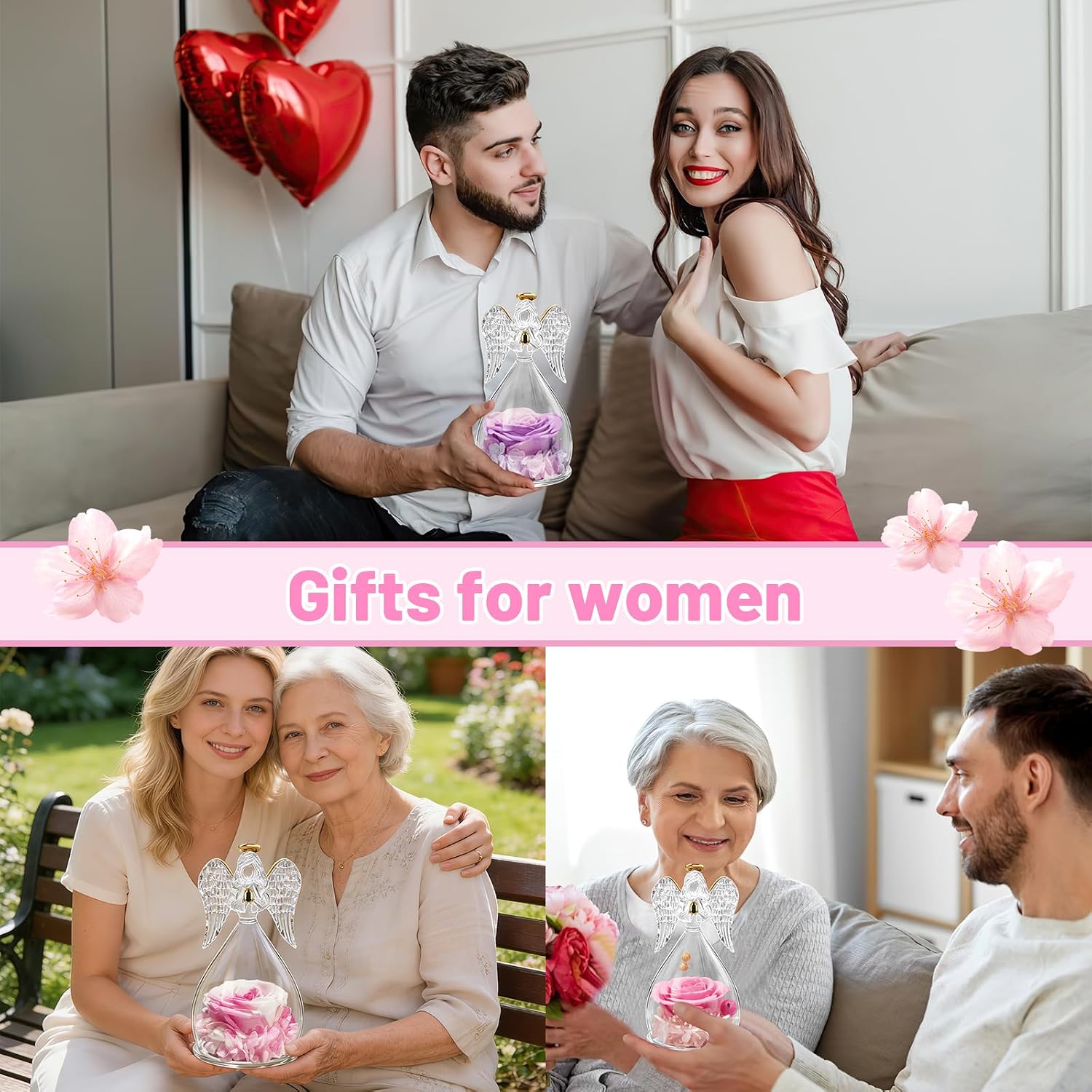 Thumbnail 6 de Yamonic Ewige Rose Engel Geschenk 13 cm