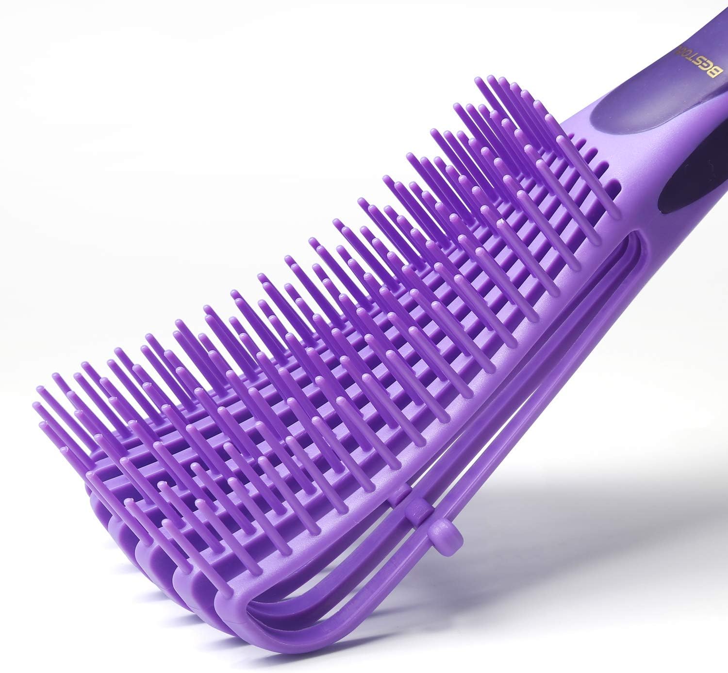 Thumbnail 3 de BESTOOL Brosse à cheveux violette pour démêler les boucles et cheveux afro (3/4abc)